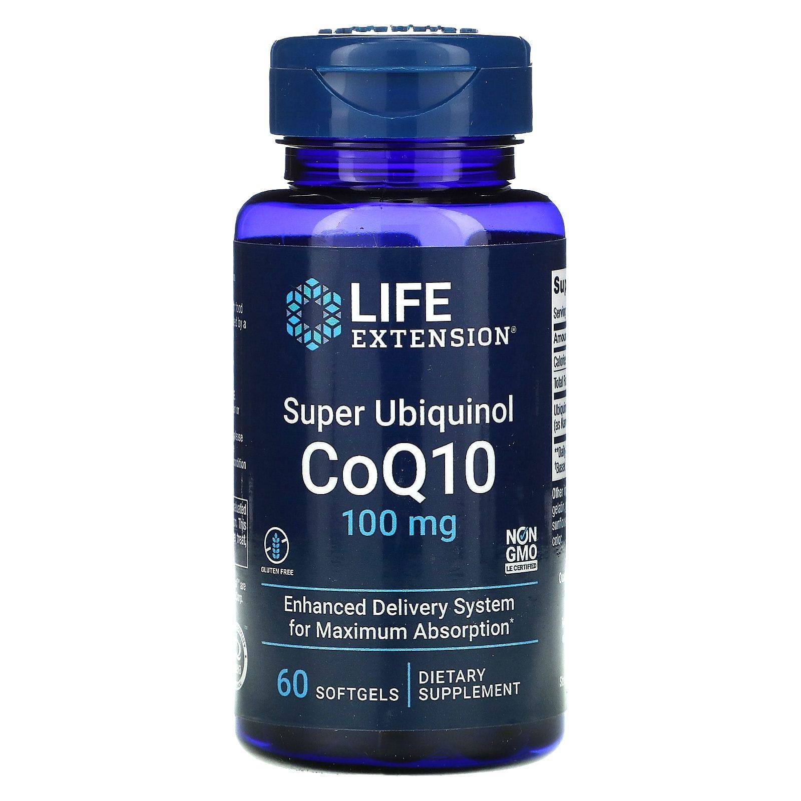 Life Extension, CoQ10 en forma de superubiquinol, 100 mg, 60 cápsulas blandas