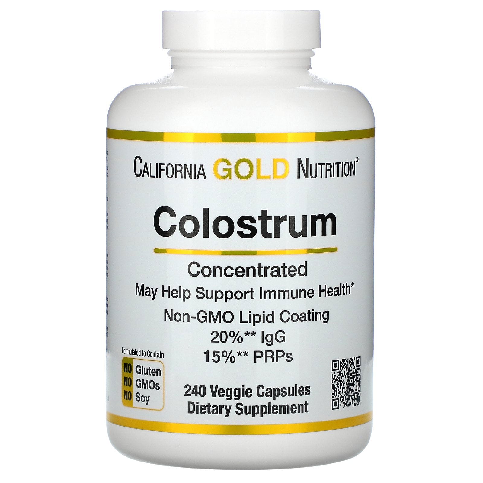 California Gold Nutrition, Calostro, Concentrado, 240 cápsulas vegetales