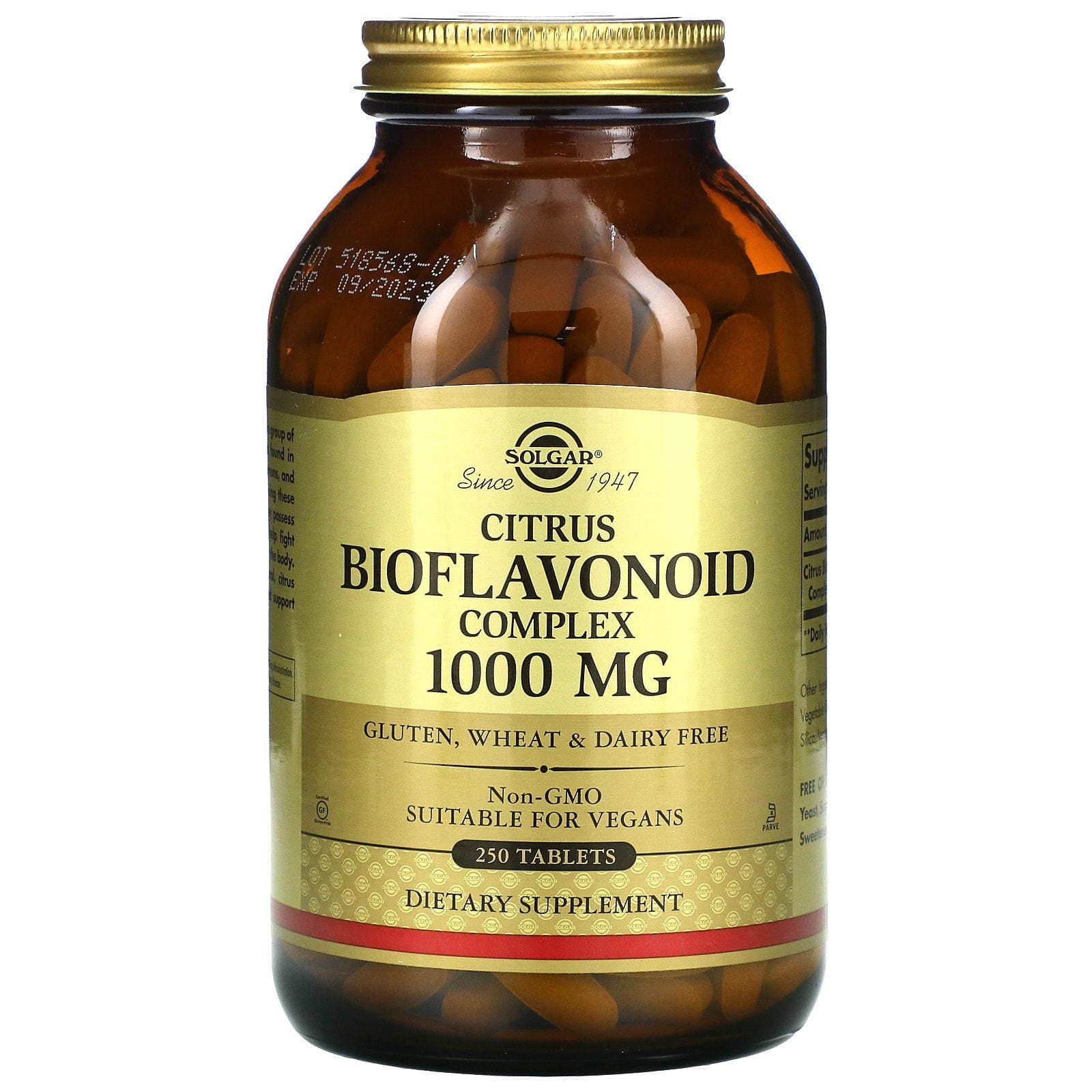 Solgar, Complejo de bioflavonoides citrus, 1000 mg, 250 tabletas