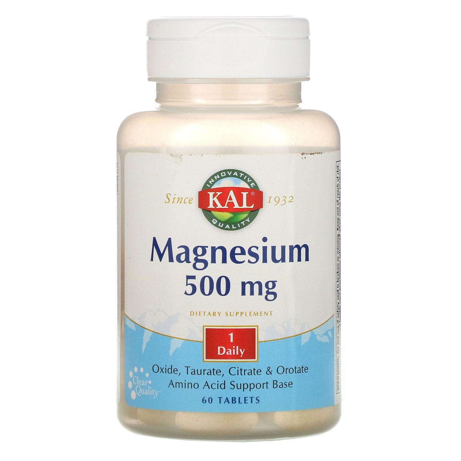 KAL, Magnesio, 500 mg, 60 tabletas