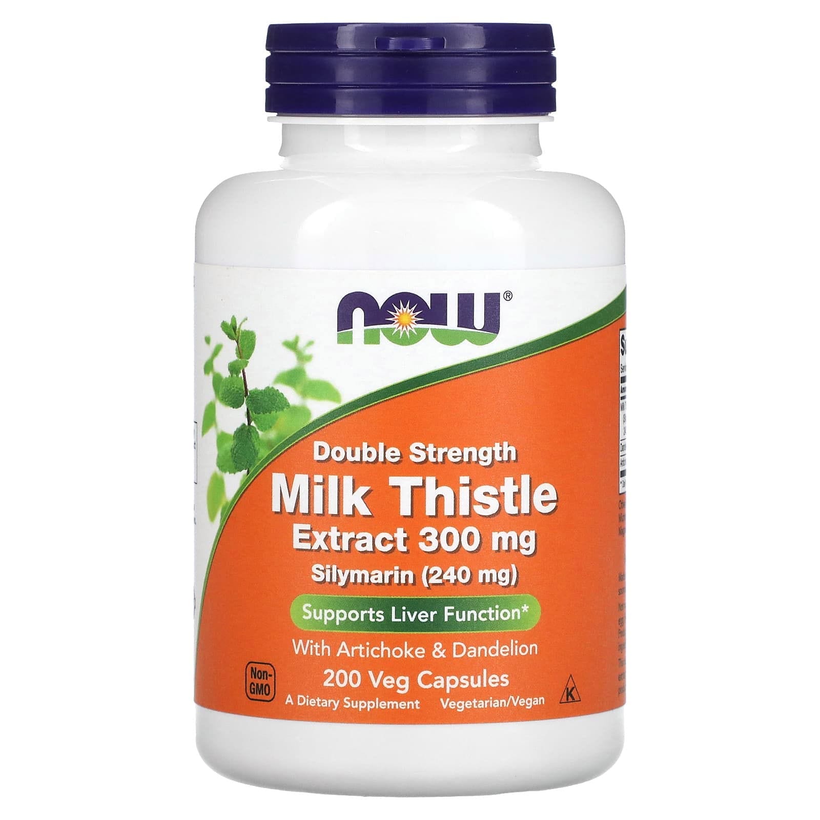 NOW Foods, Silimarina con doble concentración, 300 mg, 200 cápsulas vegetales