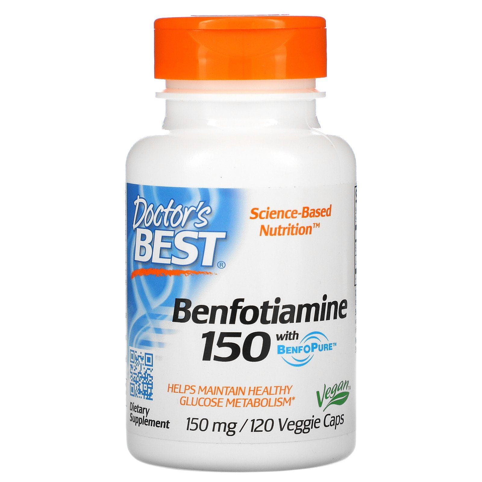 Doctor's Best, Benfotiamina 150 con BenfoPure, 150 mg, 120 cápsulas vegetales