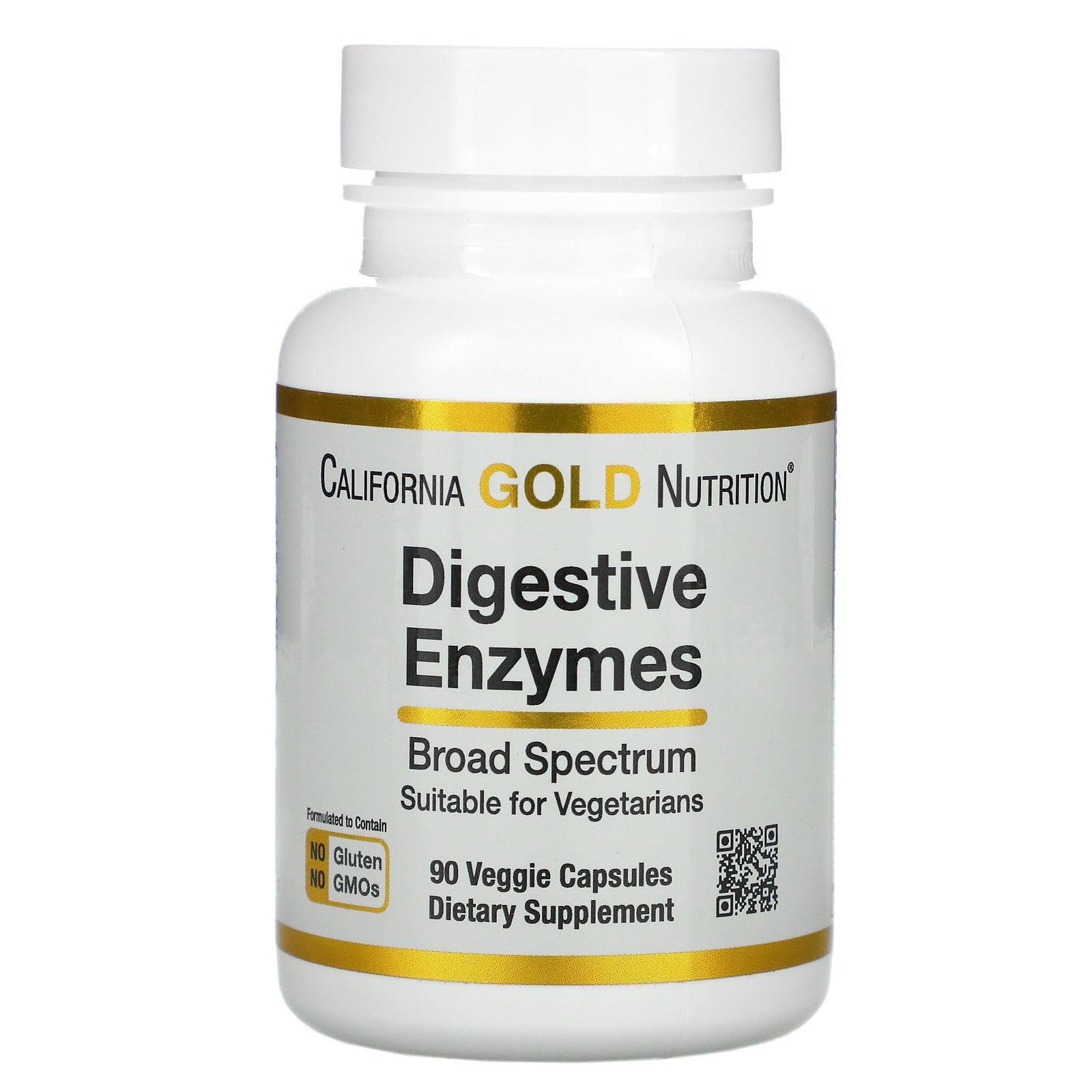 California Gold Nutrition, Enzimas digestivas, De amplio espectro, 90 cápsulas vegetales
