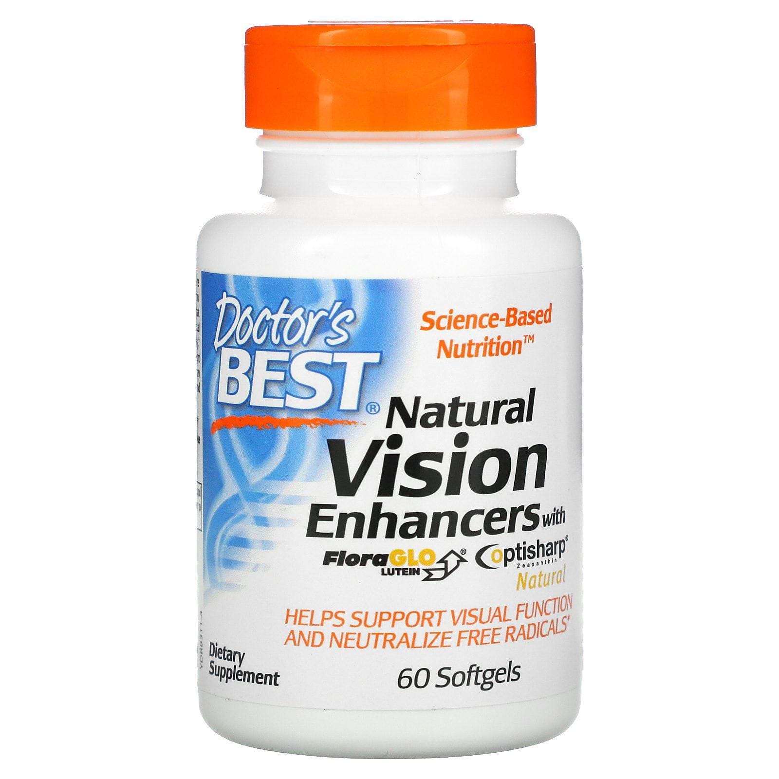Doctor's Best, Potenciadores naturales de la vista con luteína FloraGLO, 60 cápsulas blandas