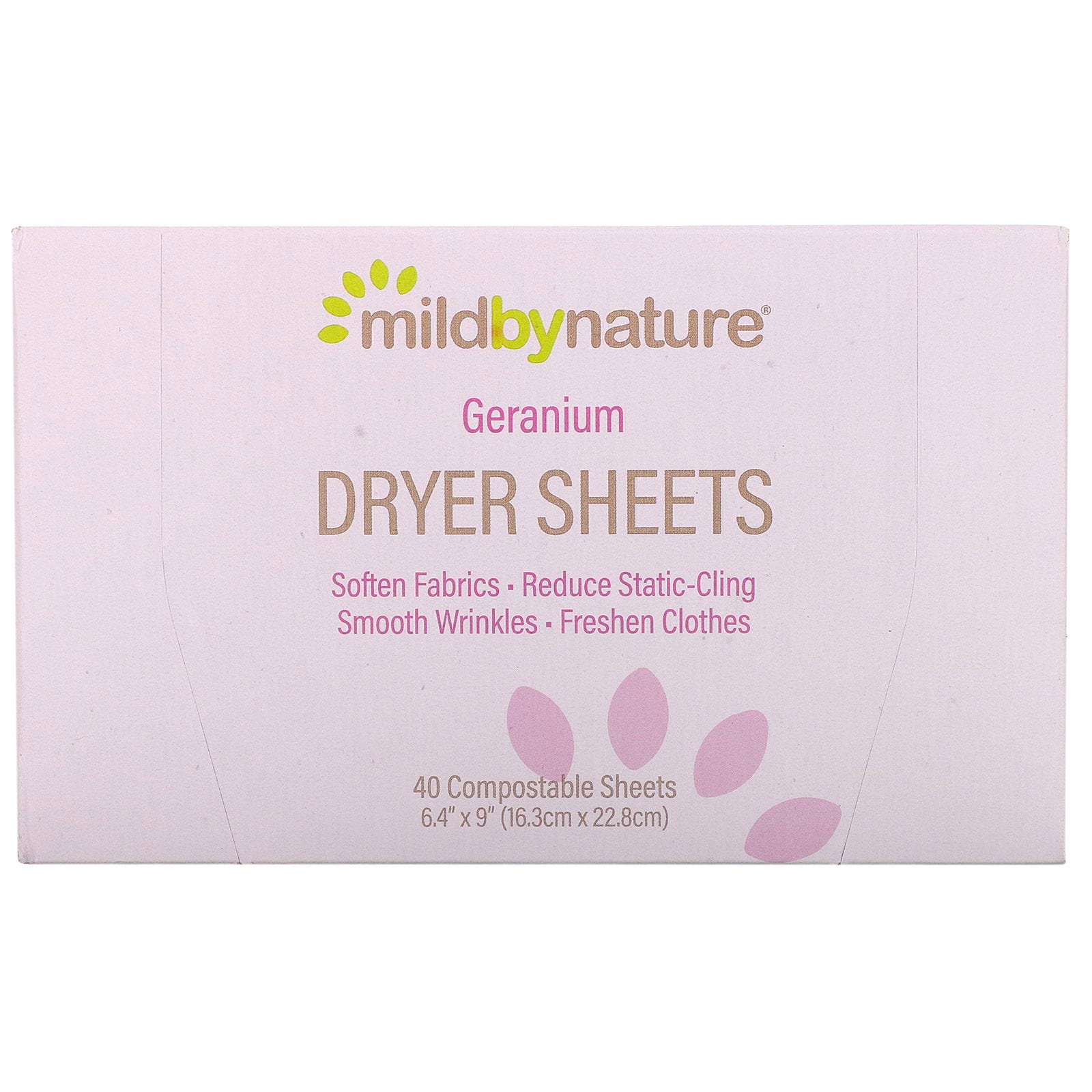 Mild By Nature, Toallitas para secar, Geranio, 40 toallitas compostables