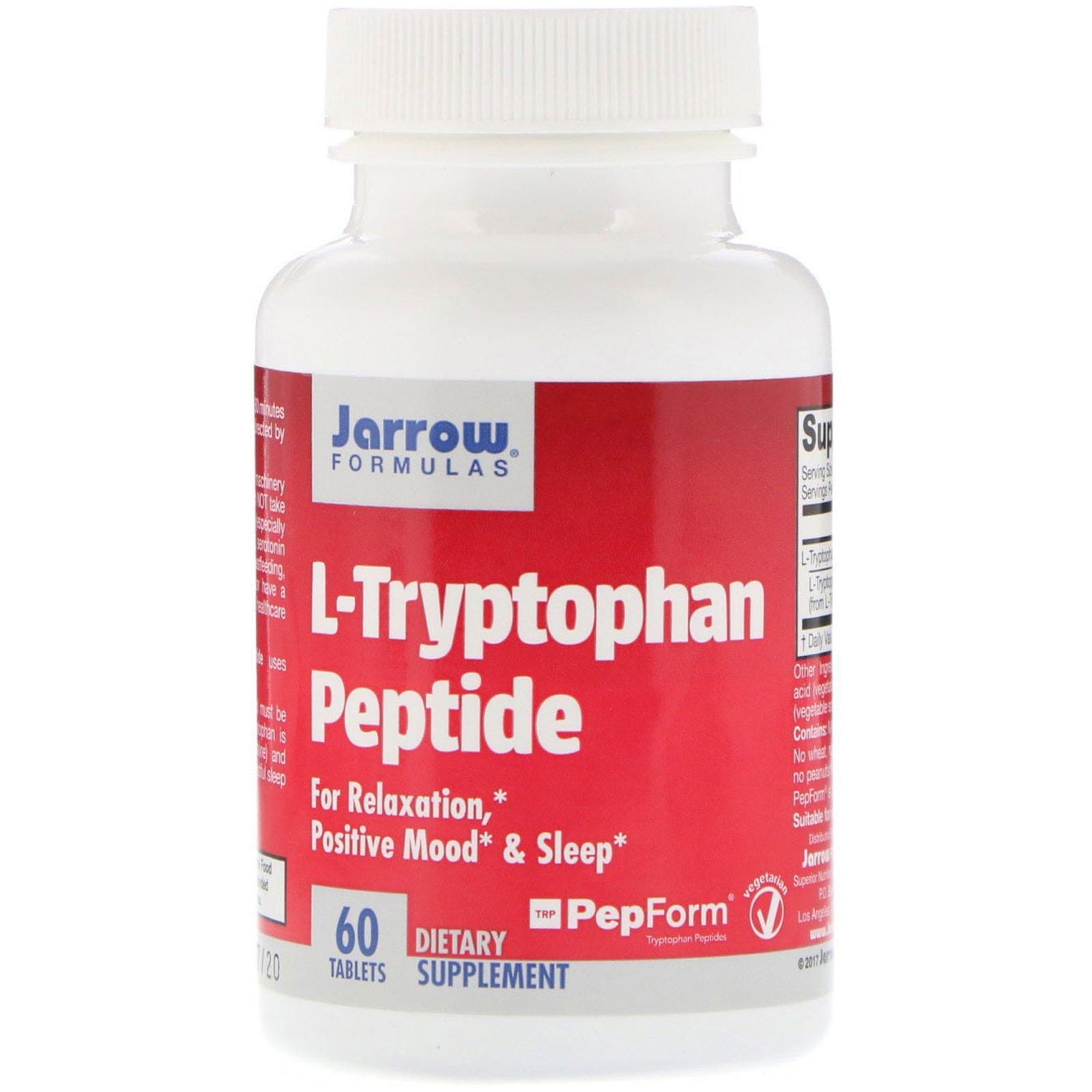 Jarrow Formulas, L-Triptófano péptido, 60 pastillas