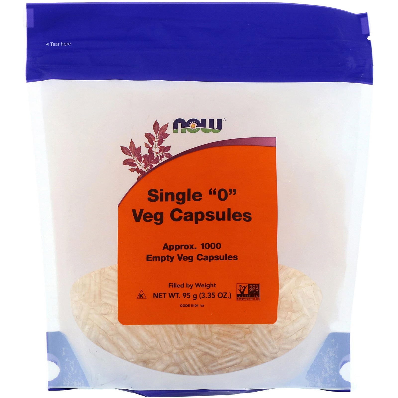 Now Foods, Vcaps "0" individuales, 1000 Vcaps vacías