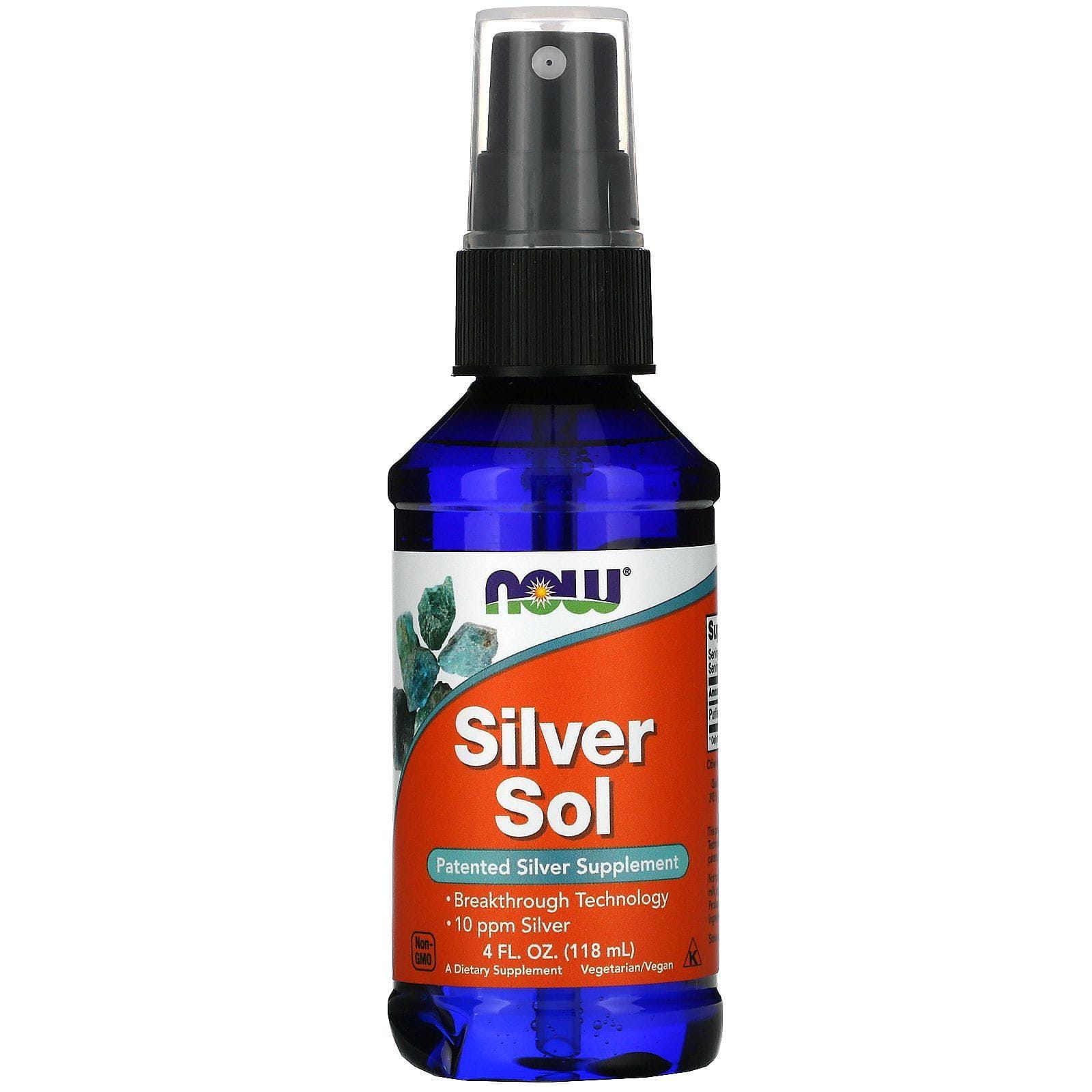 Now Foods, Silver Sol, Suplemento con plata, 10 ppm, 118 ml (4 oz. líq.)
