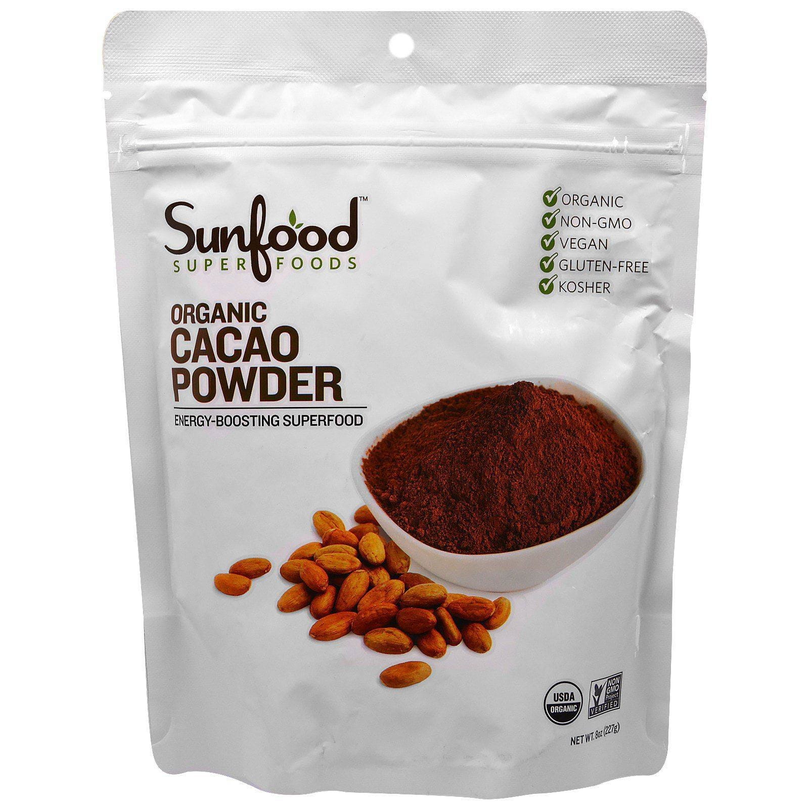 Sunfood, Cacao orgánico en polvo, 227 g (8 oz)