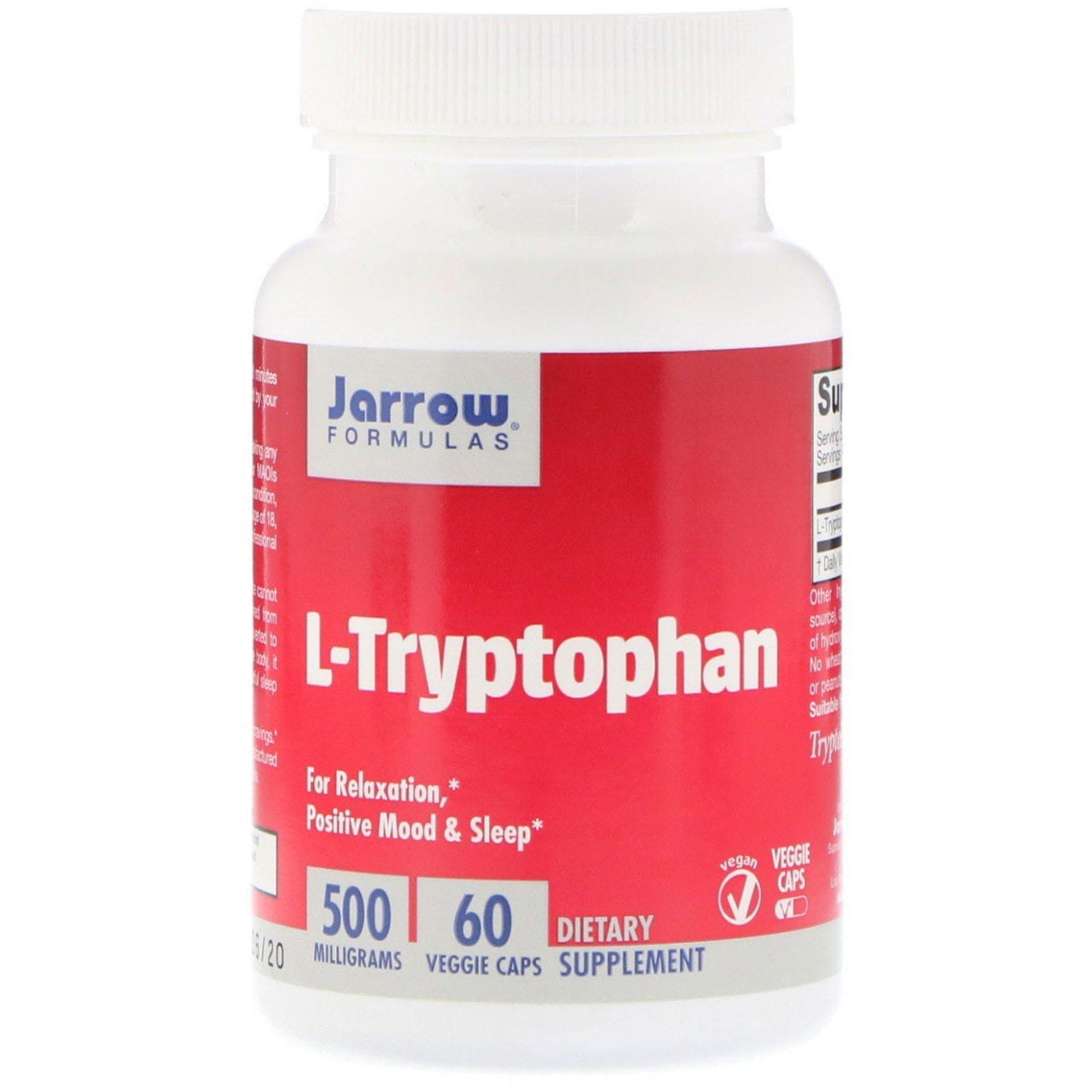 Jarrow Formulas, L-Triptófano, 500 mg, 60 cápsulas