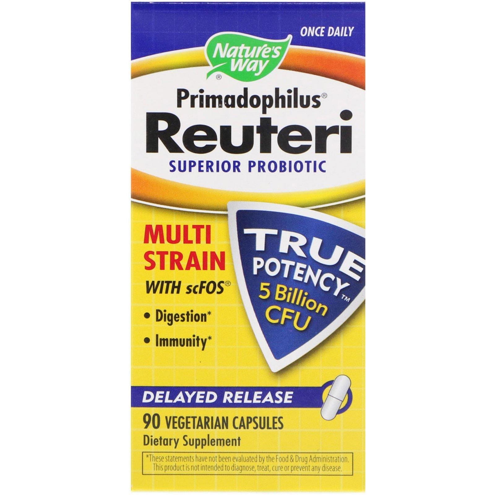 Nature's Way, Primadophilus Reuteri, probiótico superior, 90 cápsulas vegetarianas