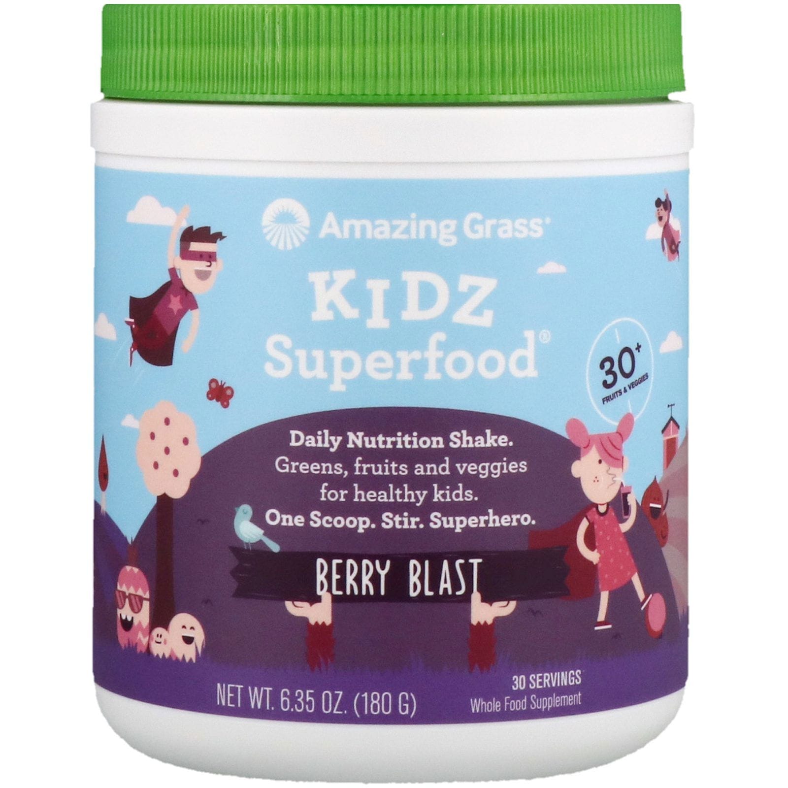 Amazing Grass, Kidz Superfood, explosión de bayas, 6.35 oz (180 g)