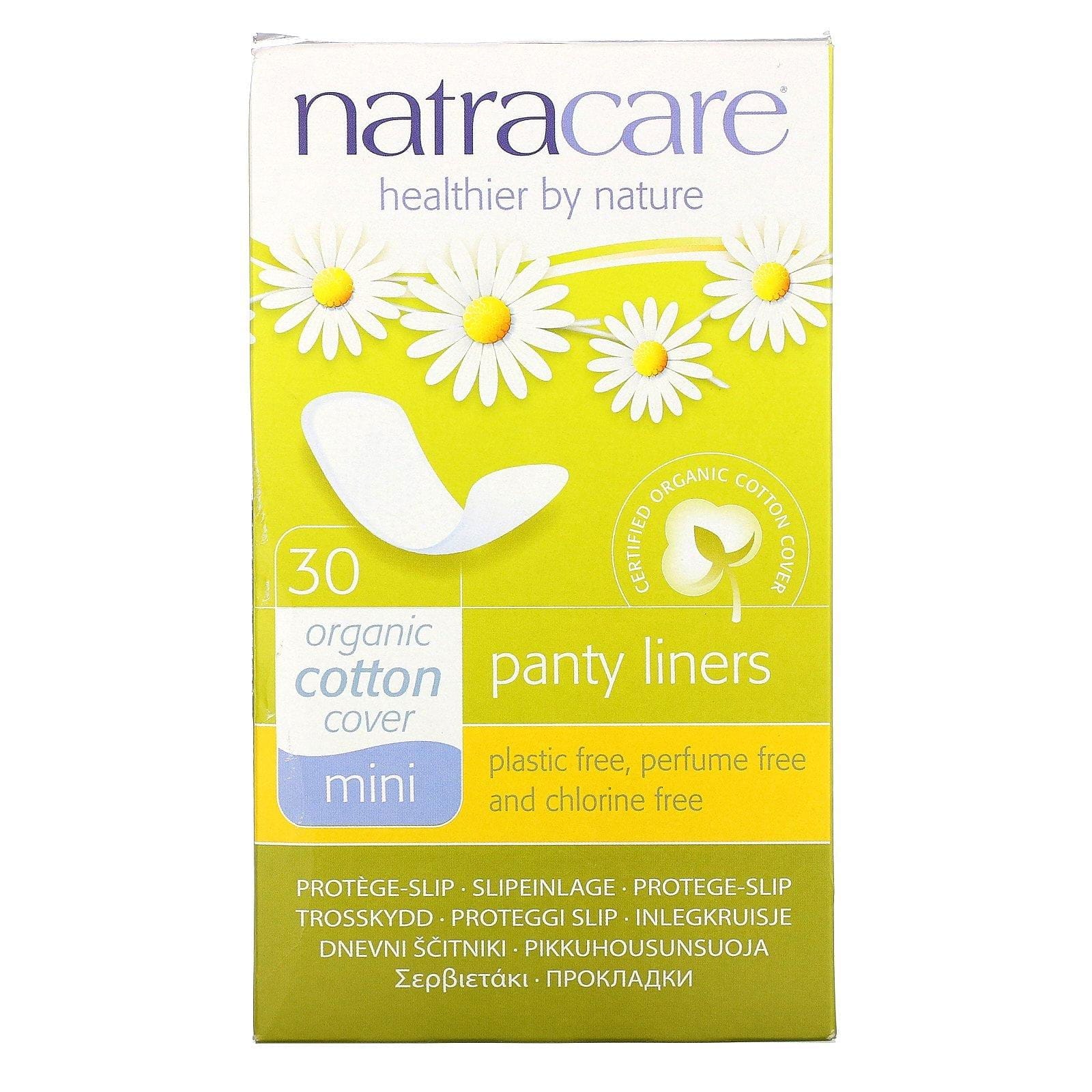 Natracare, Protectores diarios, Cubierta de algodón orgánico, Mini, 30 protectores