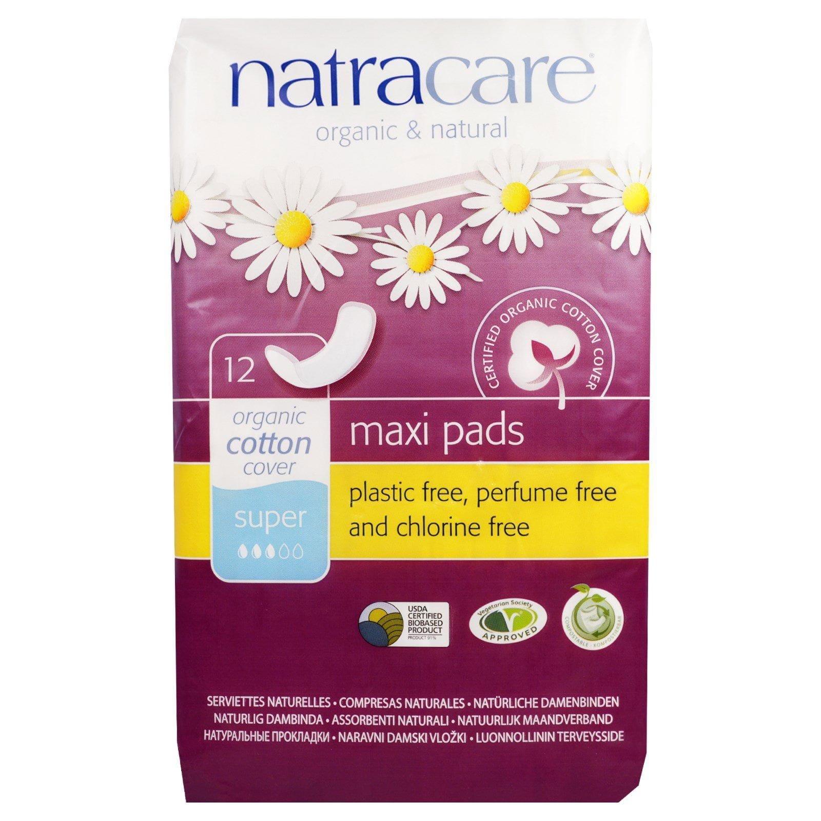 Natracare, Maxicompresas, Orgánicas y naturales, 12 compresas súper