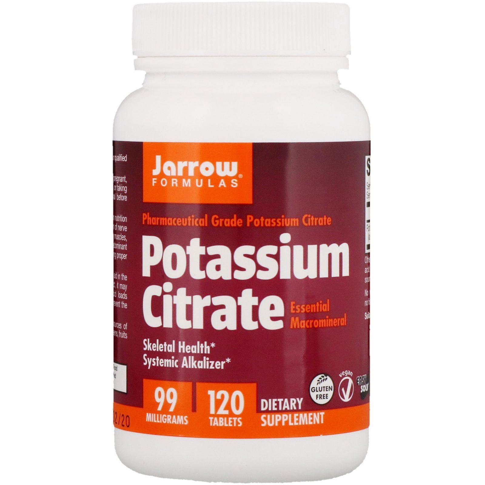 Jarrow Formulas, Citrato de potasio, salud esquelética, 99 mg, 120 comprimidos