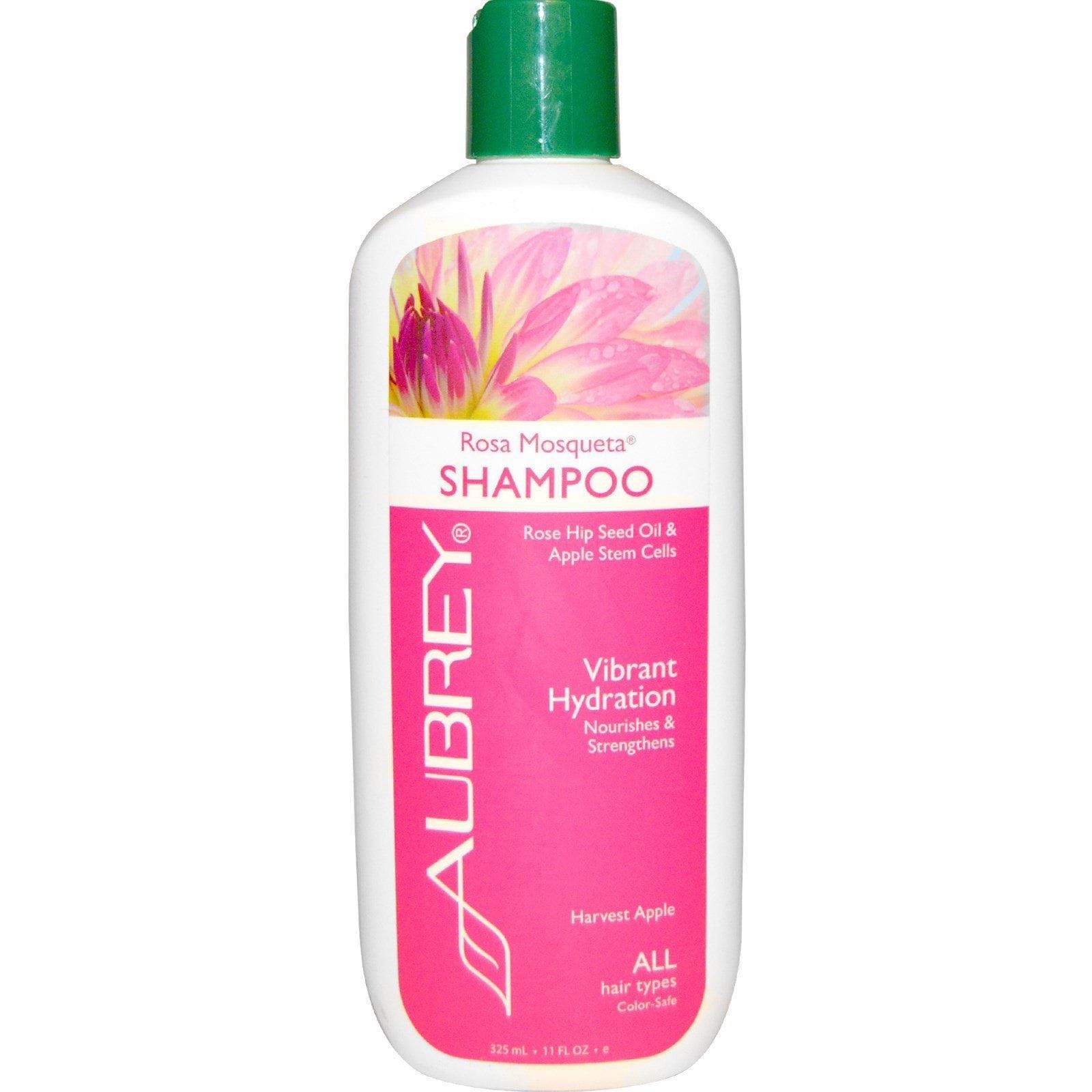 Aubrey Organics, Shampoo Rosa Mosqueta, Hidratación Vibrante, Todo tipo de cabello, 11 fl oz (325 ml)