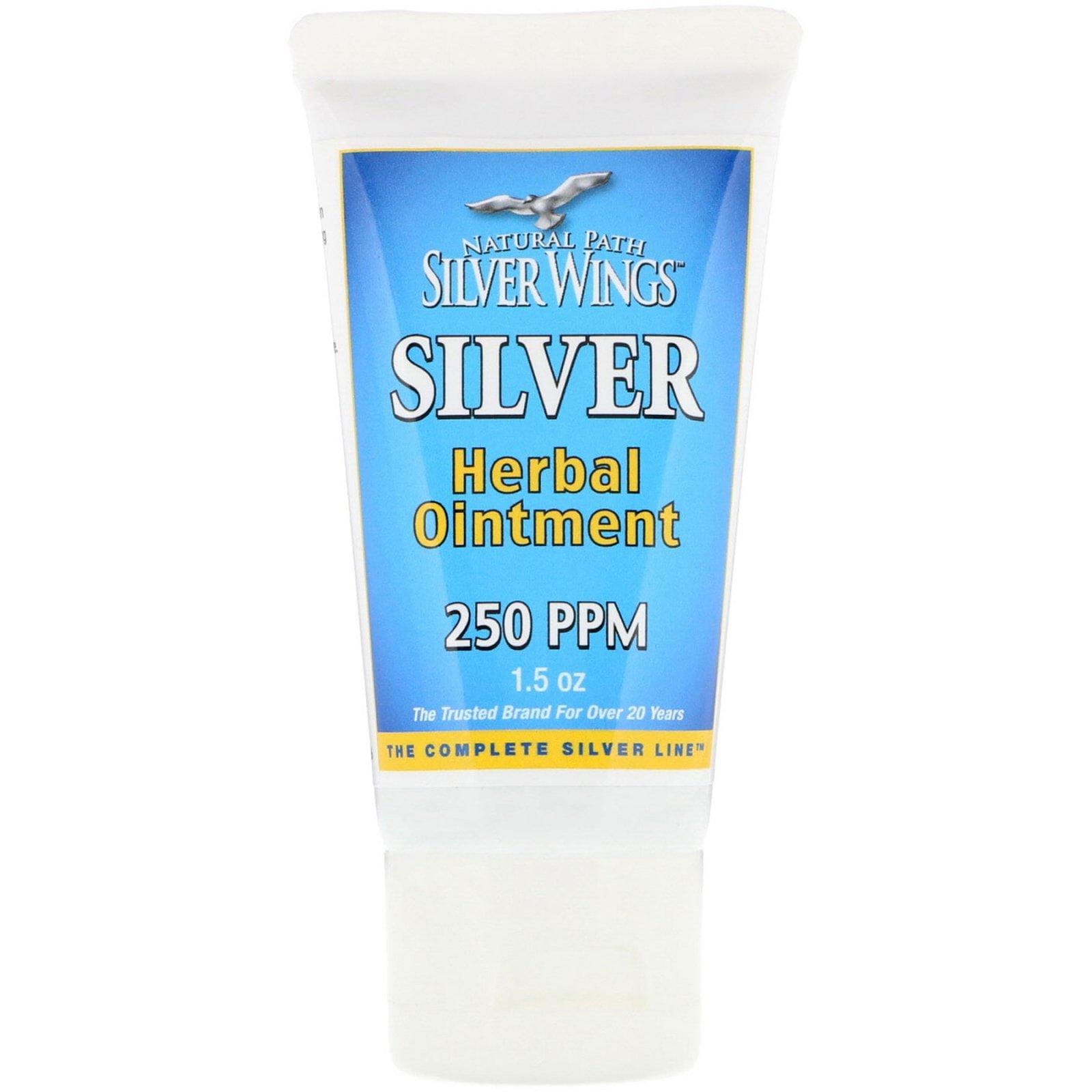 Natural Path Silver Wings, Pomada Herbal de Plata, 250 PPM, 1.5 oz