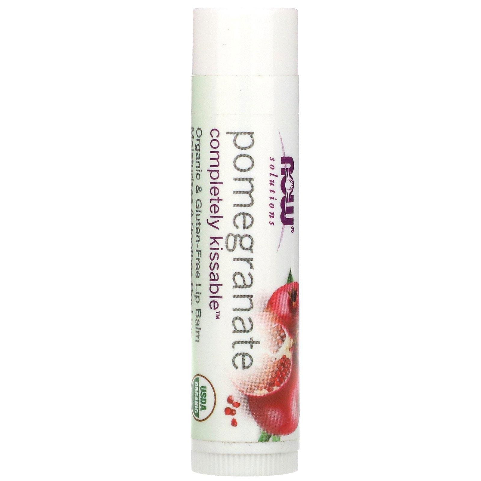 Now Foods, Soluciones, completamente besable, bálsamo labial de granada orgánica, 0.15 oz (4.25 g)