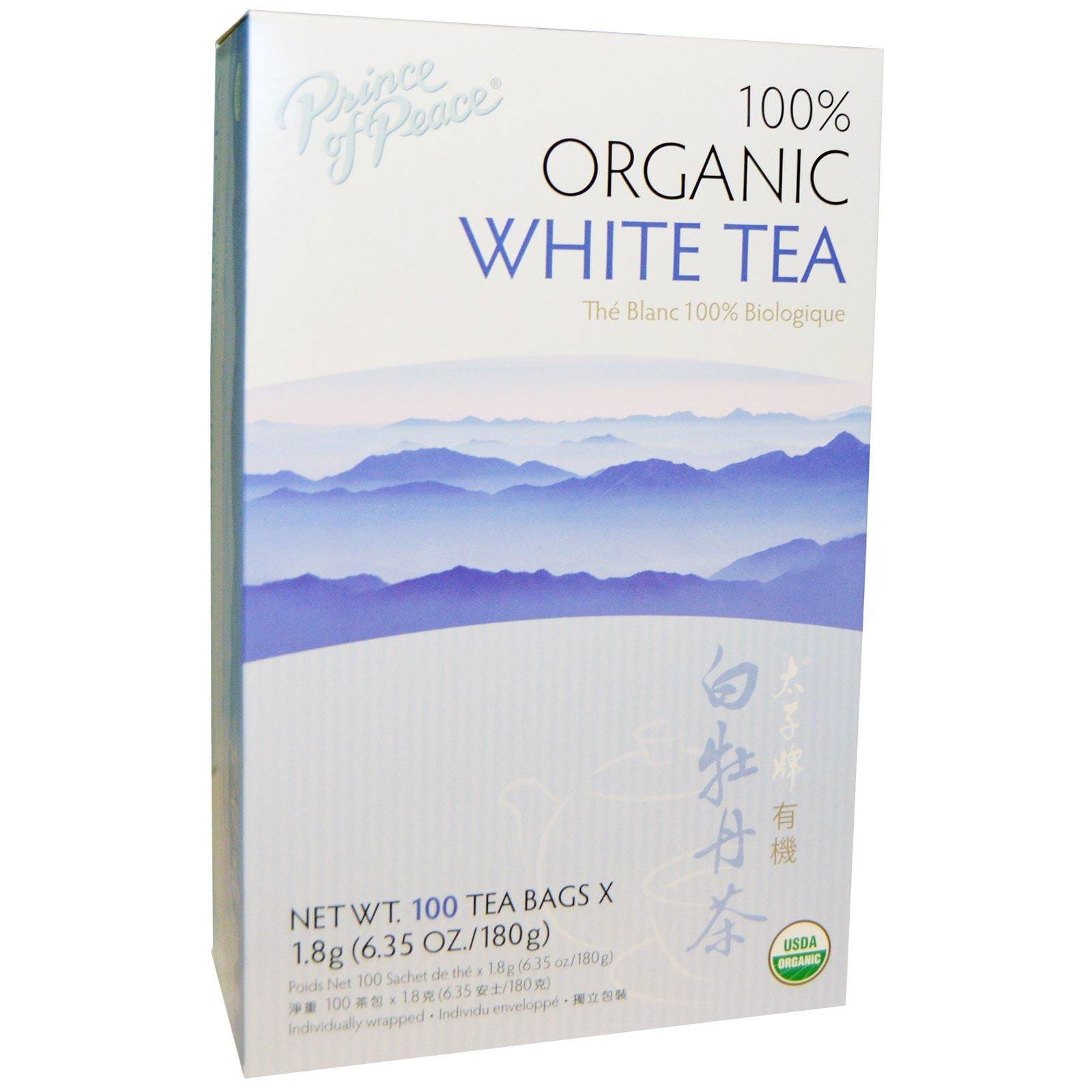 Prince of Peace, Té blanco 100% orgánico, 100 saquitos, 1.8 g cada uno