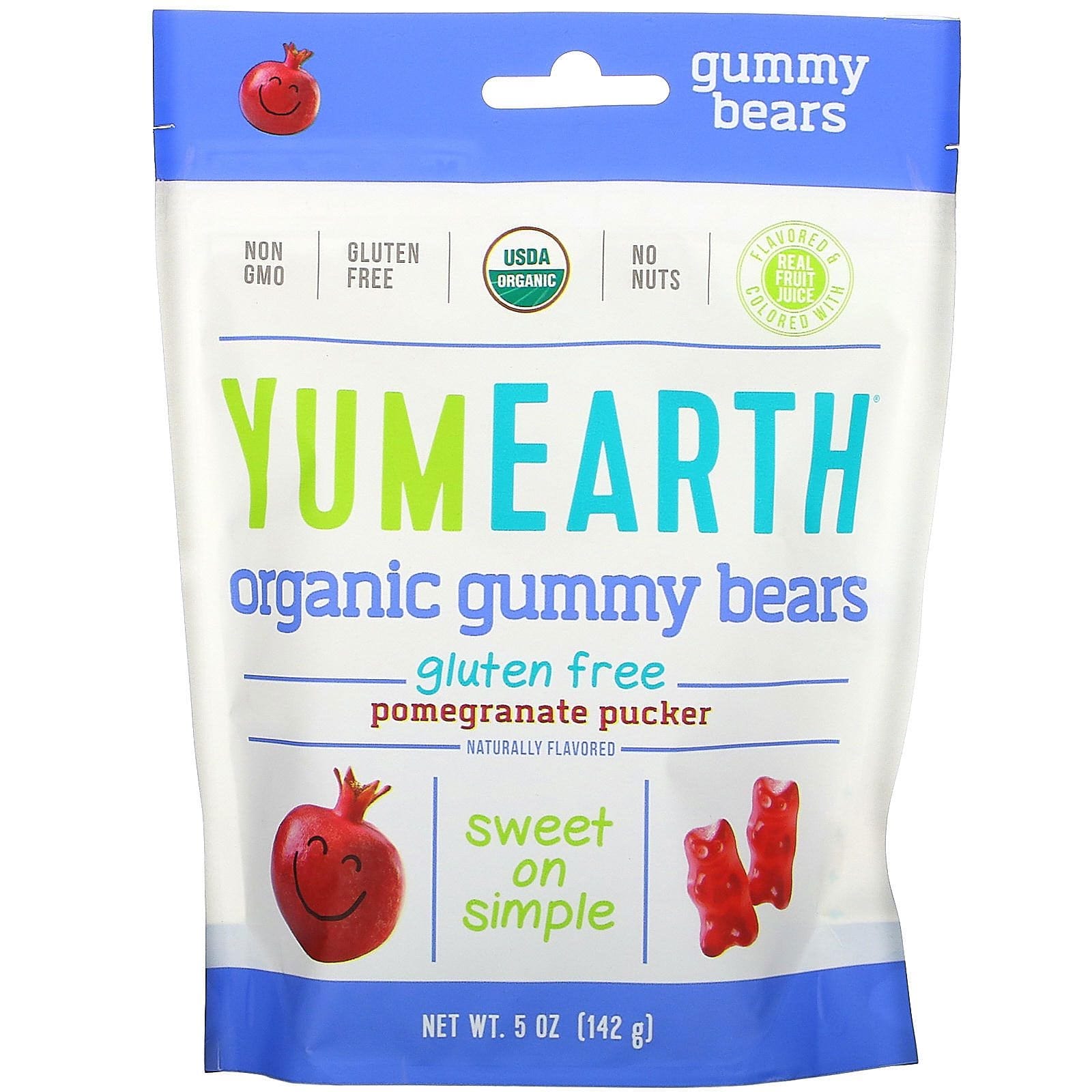 YumEarth, Osos de gomita, Golpe de Granada, 5 oz (142 g)