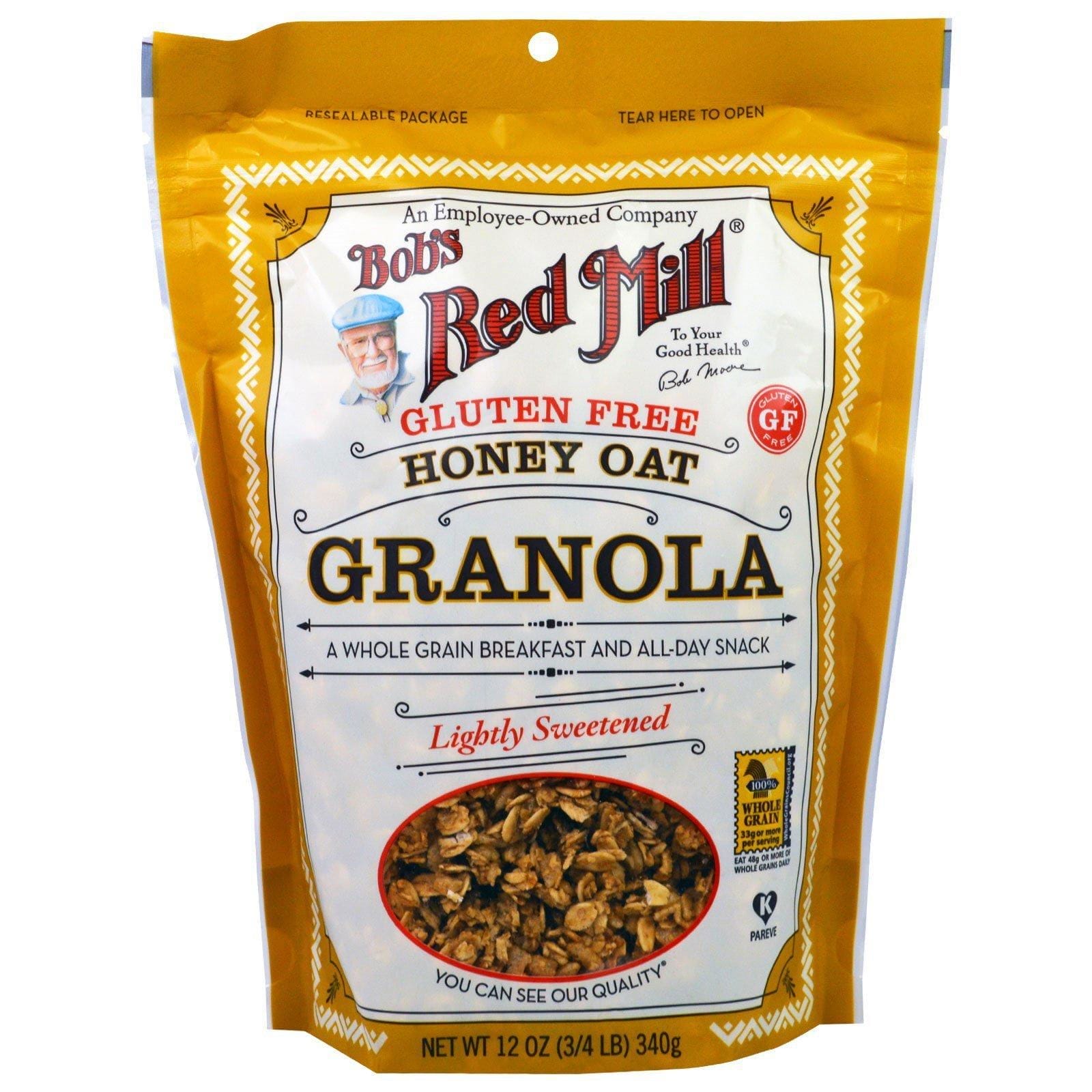 Bob's Red Mill, Granola Sin Gluten, Avena y Miel, 12 oz (340 g)