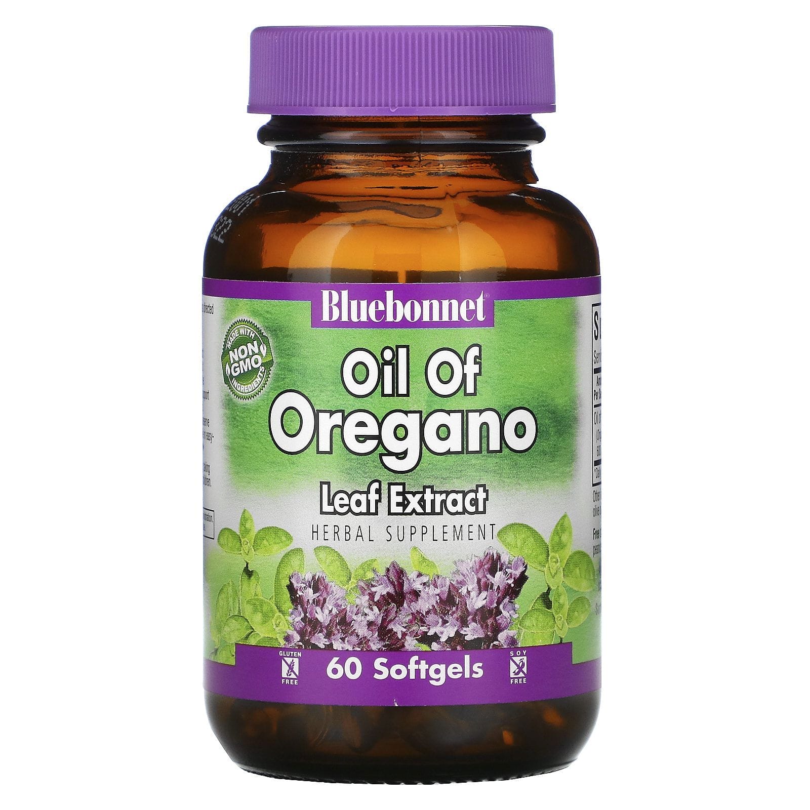 Bluebonnet Nutrition, Aceite de Extracto de Hoja de Orégano, 60 Cápsulas Blandas