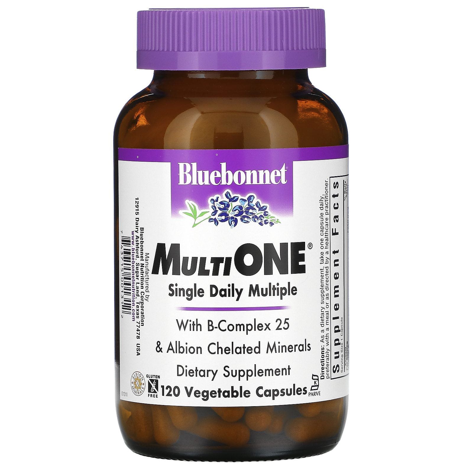 Bluebonnet Nutrition, Multi One, Single Daily Multiple, 120 cápsulas vegetales
