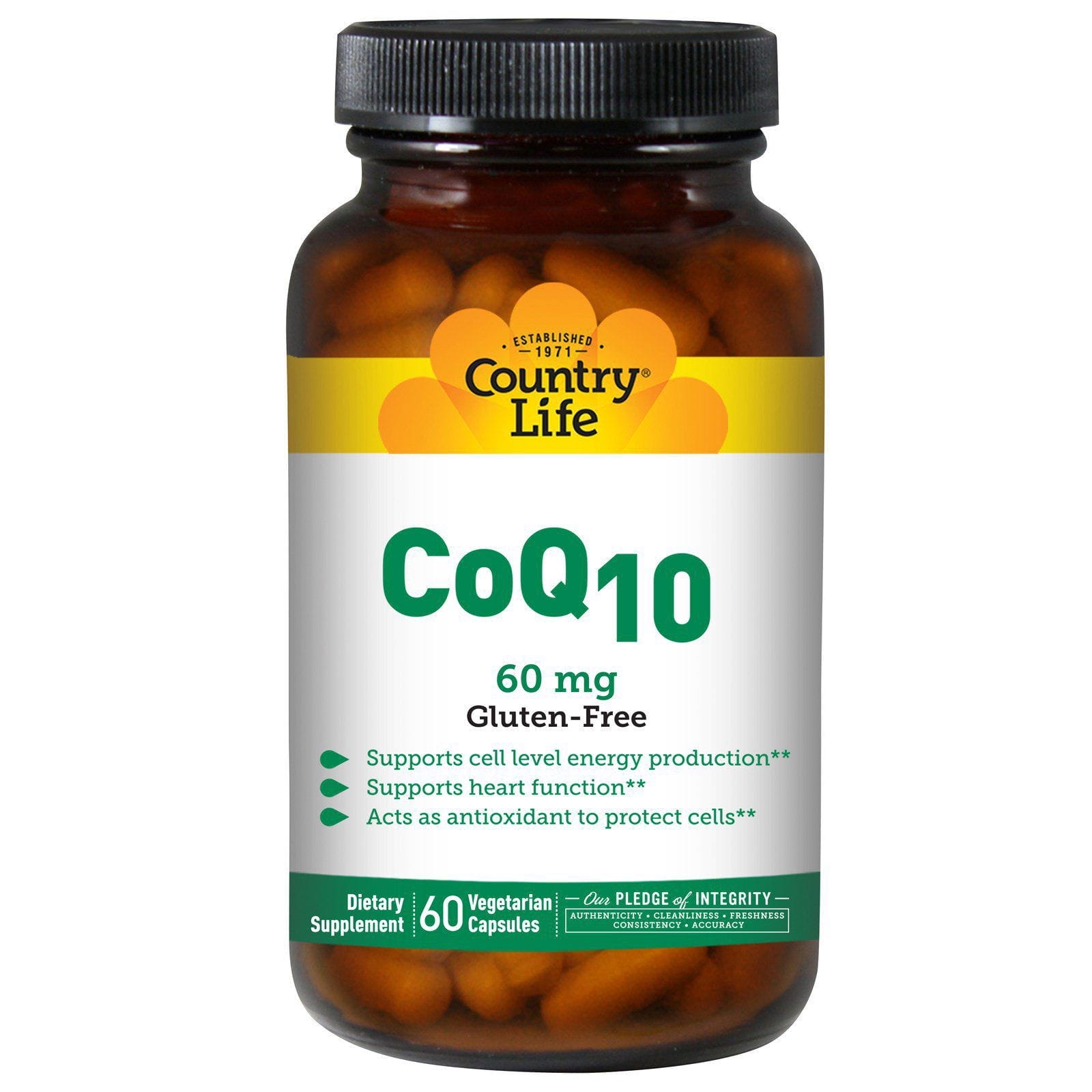 Country Life, CoQ10, 60 mg, 60 Cápsulas Vegetarianas