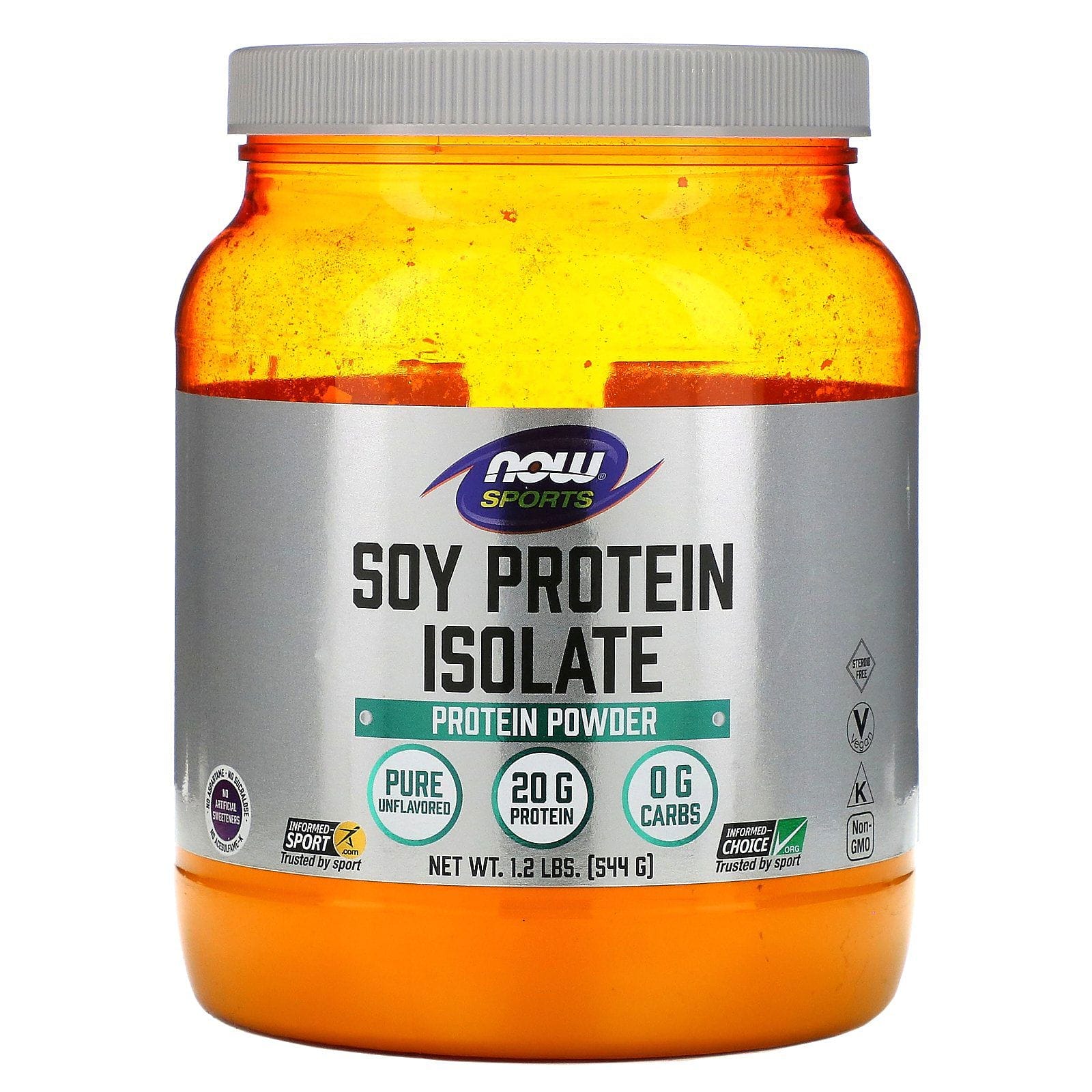 Now Foods, Deporte, aislado de proteína de soya, natural sin sabor, 1.2 lbs (544 g)
