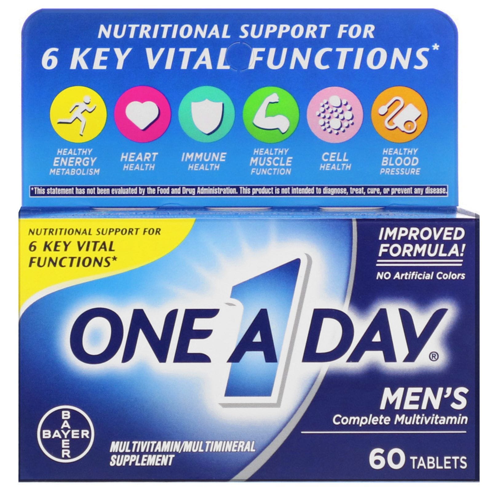 One-A-Day, Fórmula para hombres, Multivitamínico completo, 60 comprimidos