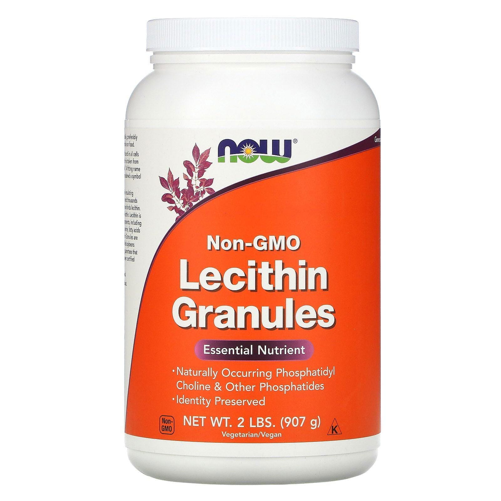 Now Foods, Gránulos de lecitina, no transgénicos, 2 lbs (907 g)