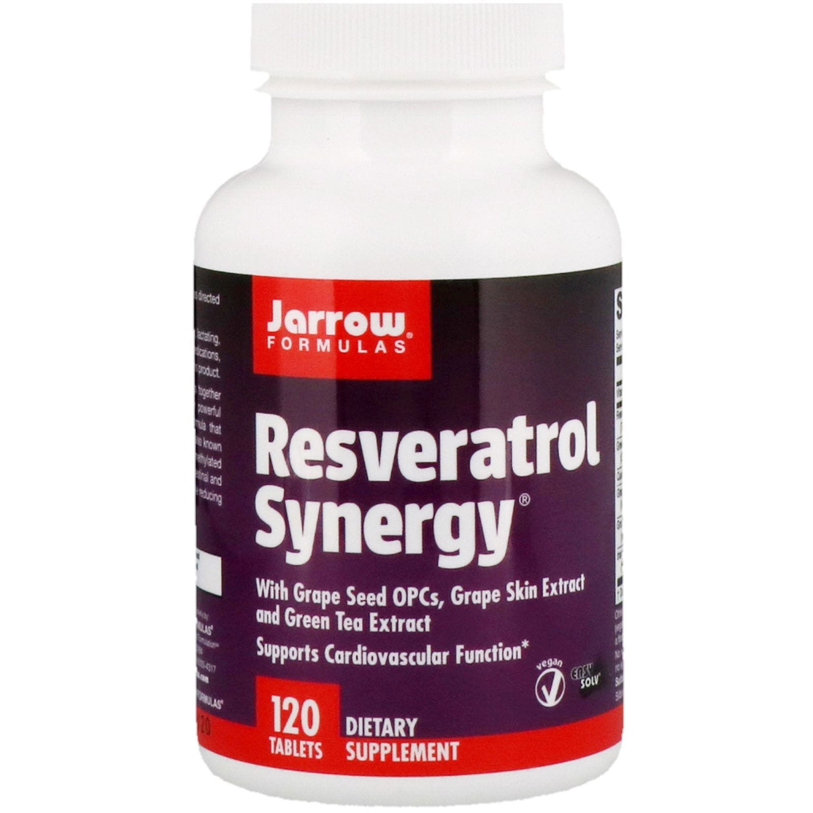 Jarrow Formulas, Resveratrol Synergy, 120 comprimidos Easy-Solv