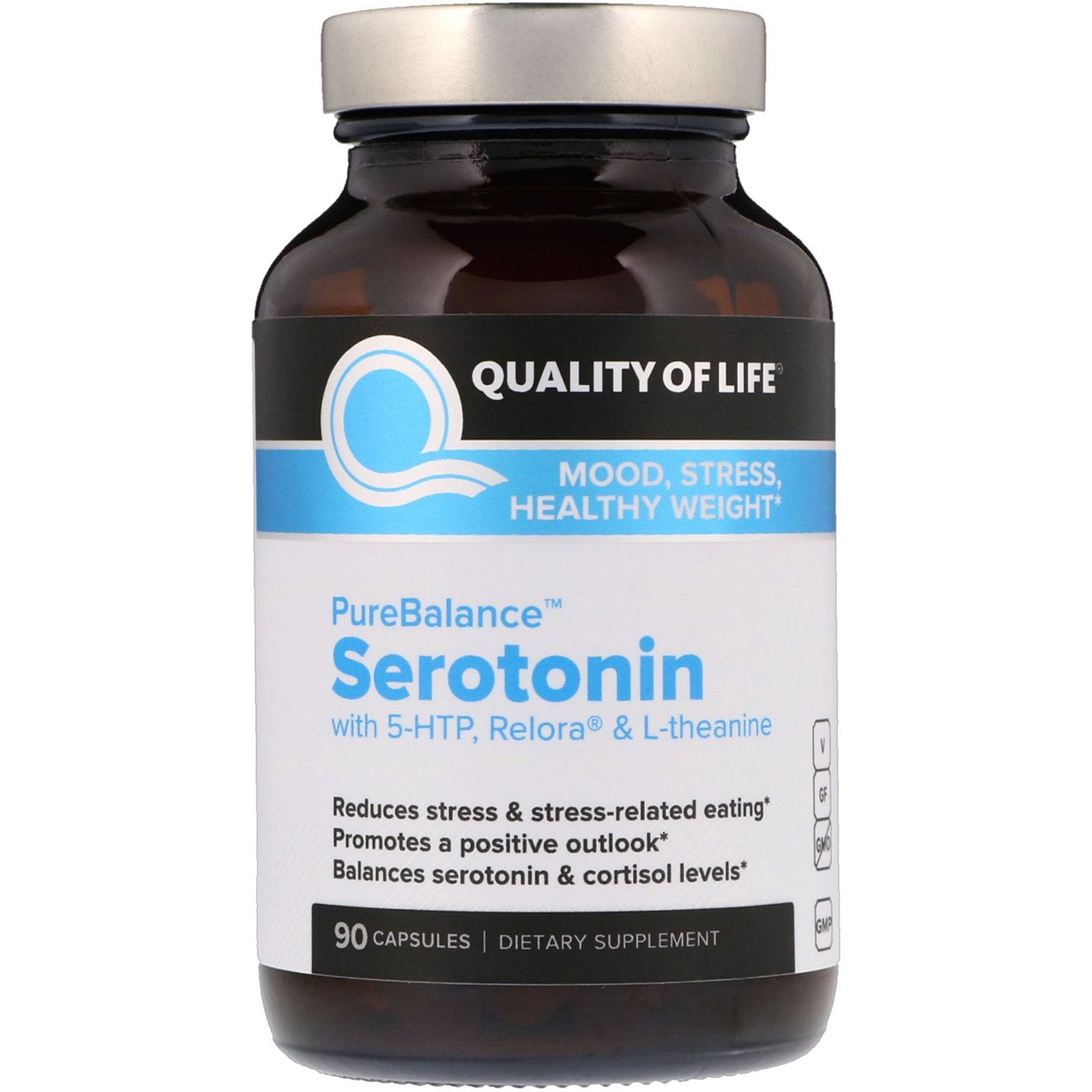 Quality of Life Labs, Puro Equilibrio, Serotonina, 90 Cápsulas Veganas