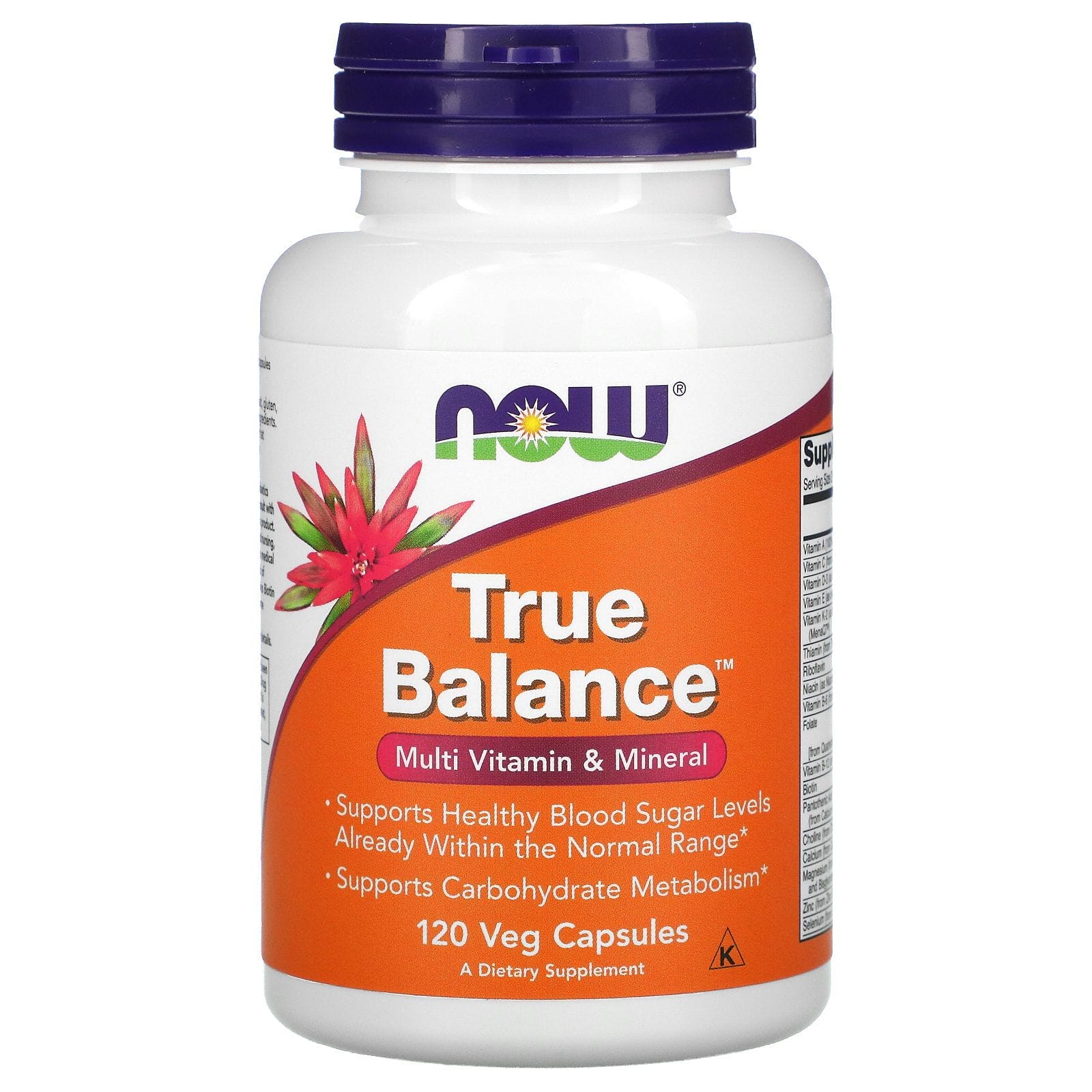 Now Foods, True Balance, Suplemento mulivitamínico y mineral, 120 cápsulas vegetales