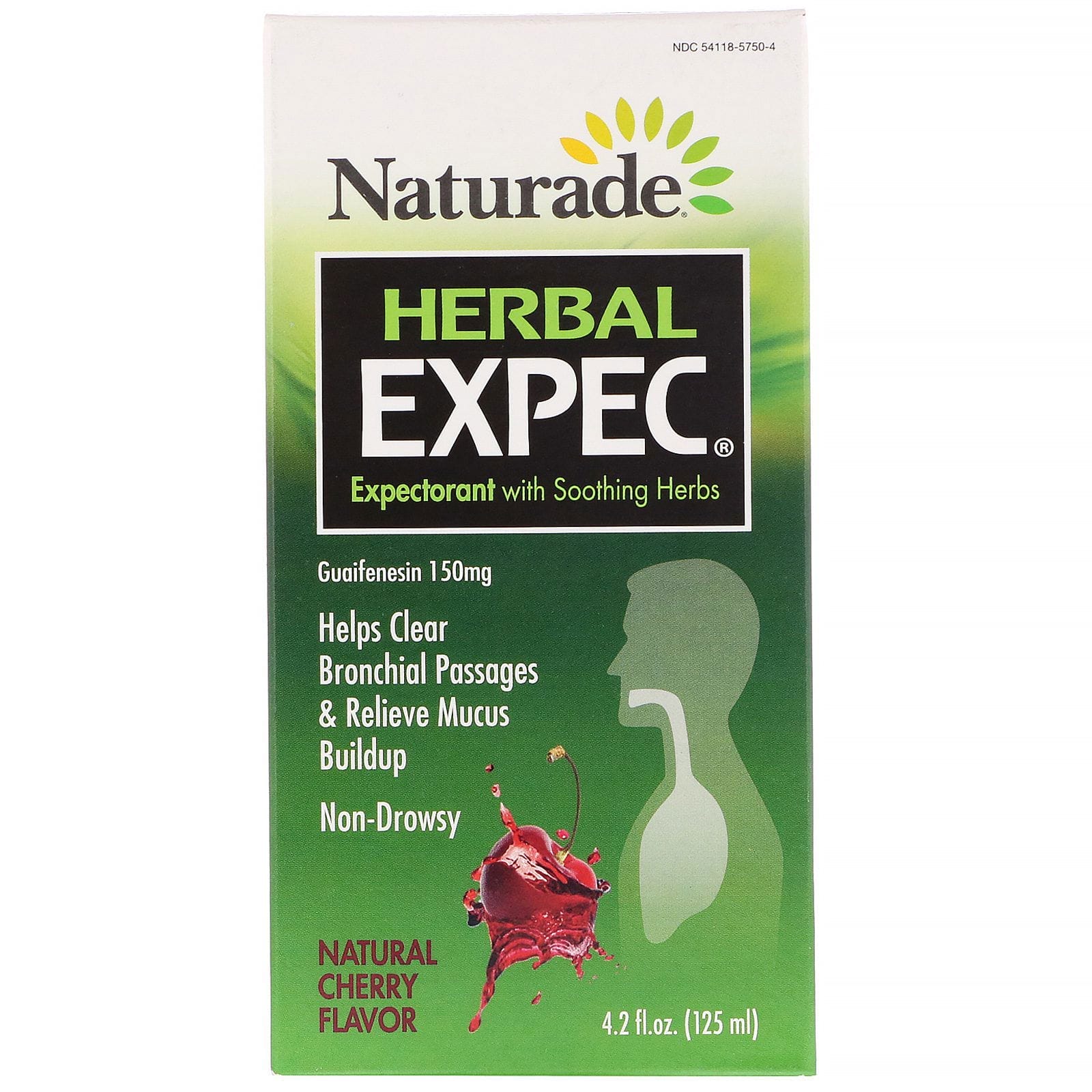 Naturade, EXPEC herbario, Expectorante a base de hierbas, Sabor natural de cereza, 125 ml (4,2 oz. líq.)