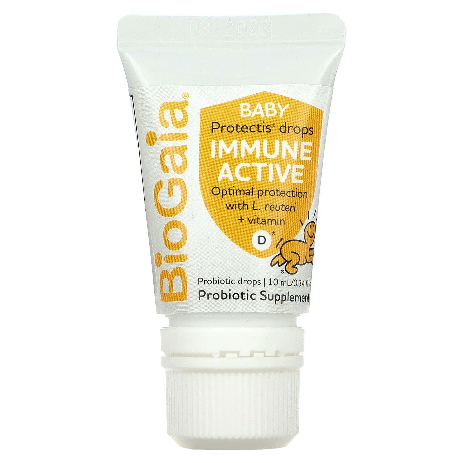 BioGaia, Gotas para bebés Protectis, Activo inmunitario, 0-36 meses, 600 UI, 10 ml (0,34 oz. Líq.)