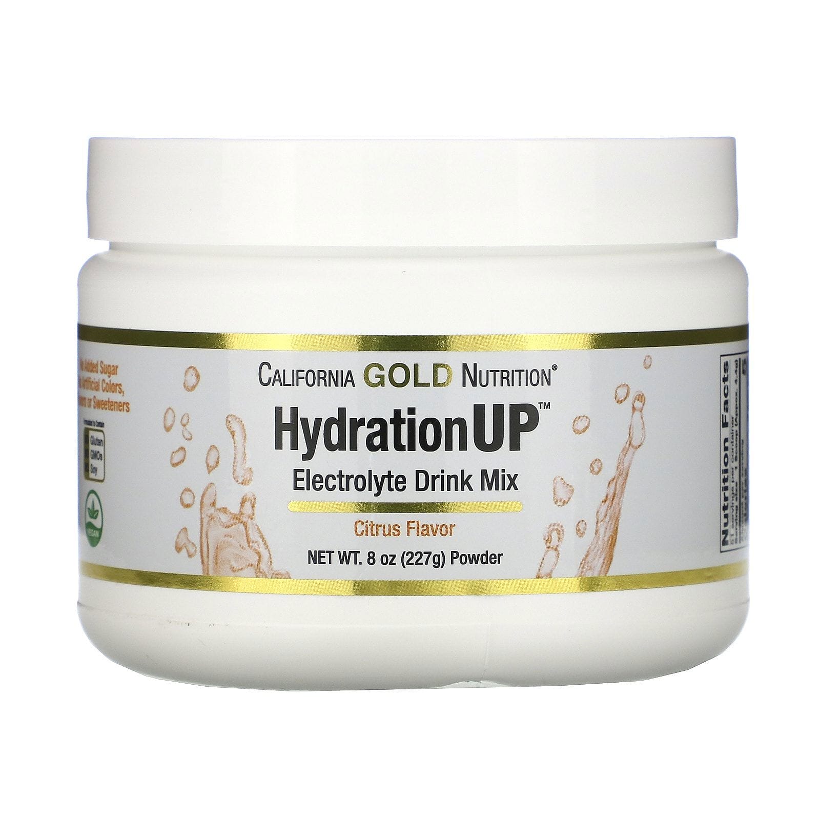 California Gold Nutrition, HydrationUP, Mezcla en polvo para preparar bebidas con electrolitos, Cítrico, 227 g (8 oz)