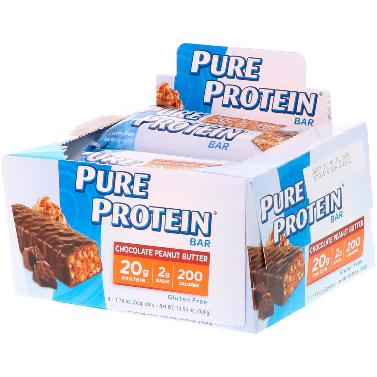 Pure Protein, Barra, manteca de maní con chocolate, 6 barras, 1,76 oz (50 g) cada una