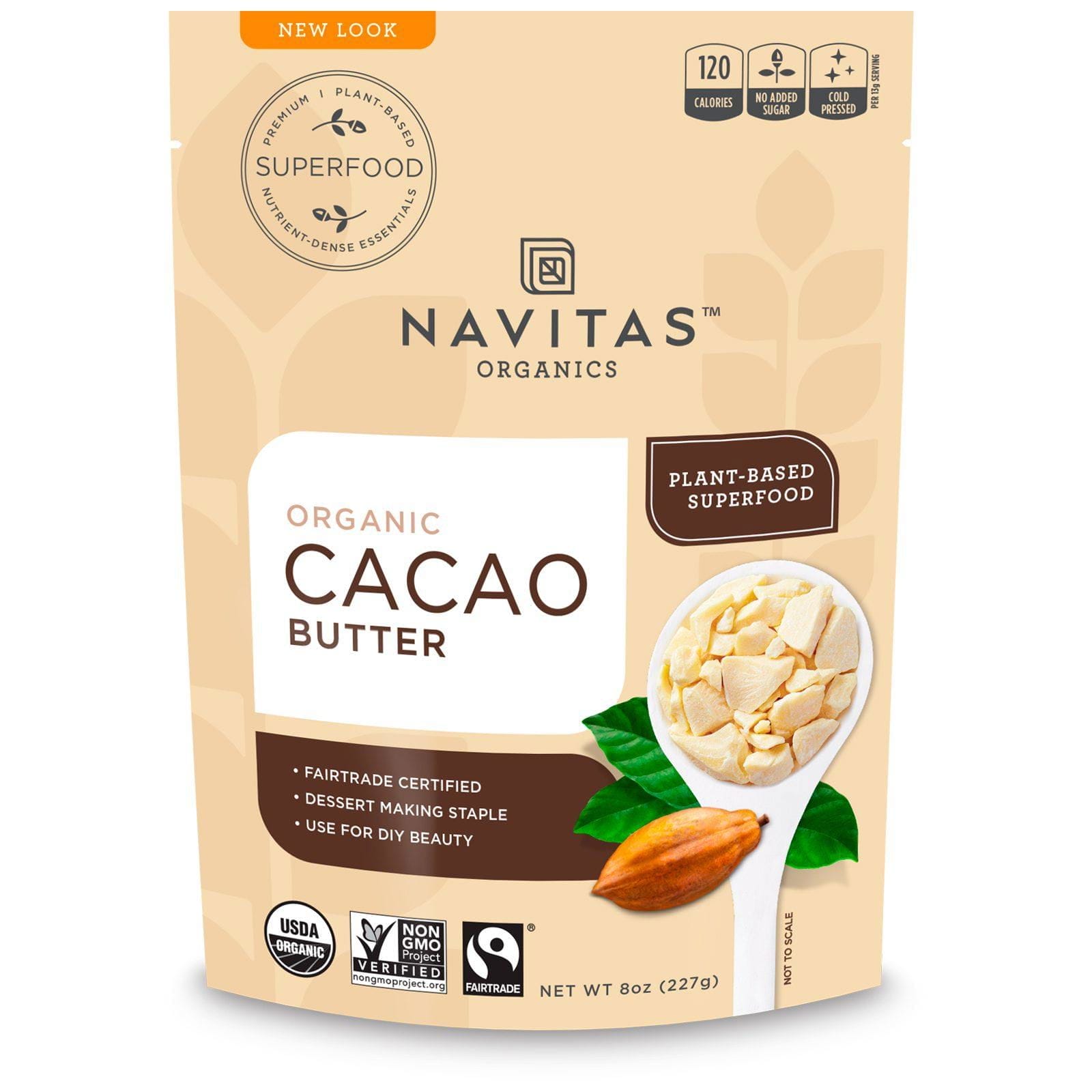 Navitas Organics, Mantequilla orgánica de cacao, 8 oz (227 g)