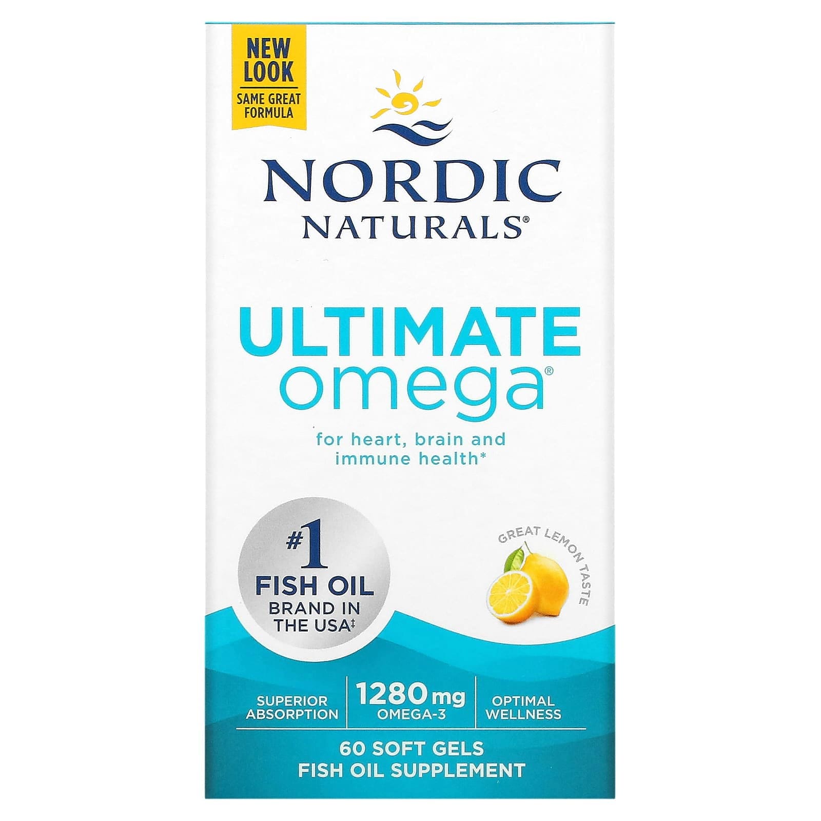 Nordic Naturals, Ultimate Omega, Limón, 640 mg, 60 cápsulas blandas