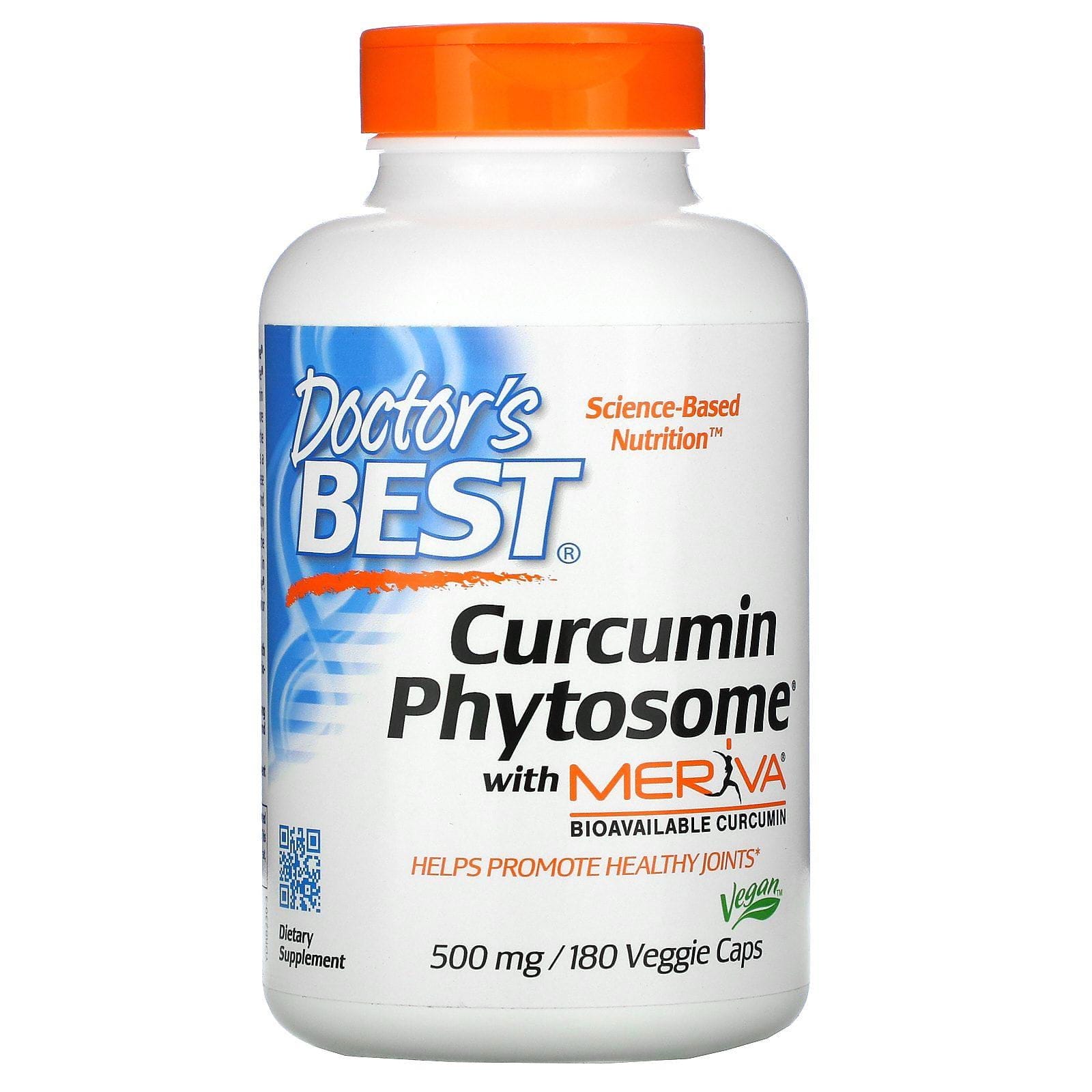 Doctor's Best, Curcumin Phytosome con Meriva, 500 mg, 180 cápsulas vegetales