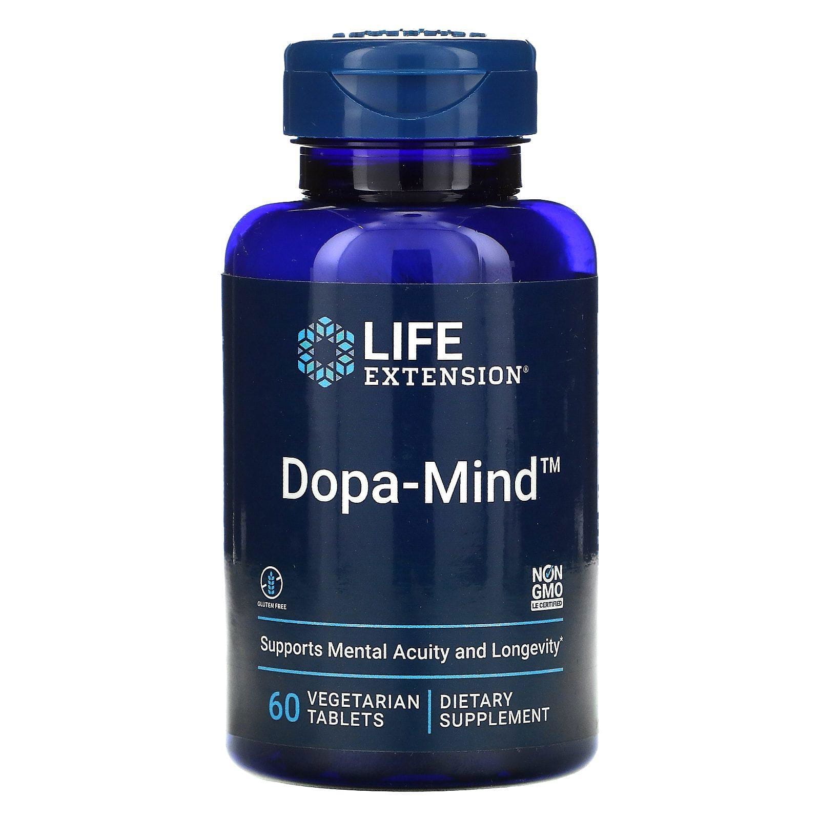 Life Extension, Dopa-Mental, 60 comprimidos veganos