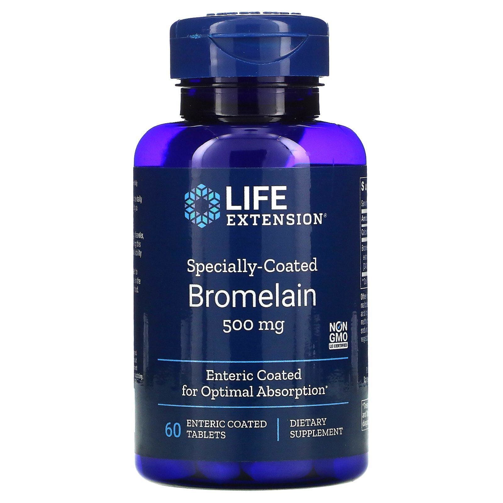 Life Extension, Bromelina cubierta especial, 500 mg, 60 comprimidos recubiertos entéricos