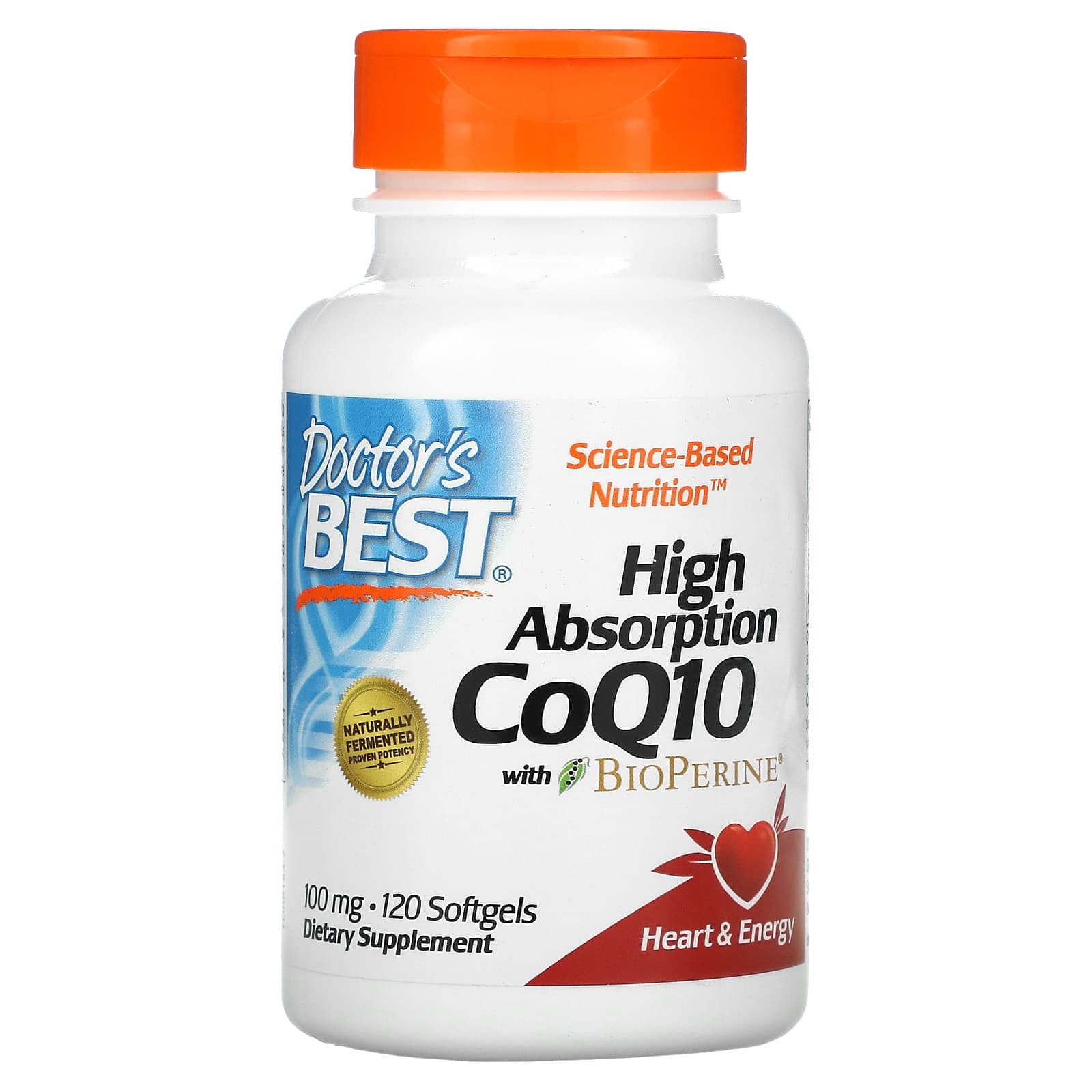 Doctor's Best, CoQ10 de alta absorción con BioPerine, 100 mg, 120 cápsulas blandas