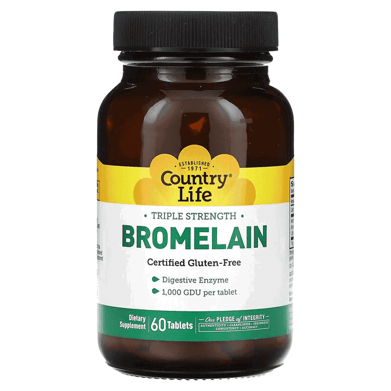 Country Life, Bromelina, 60 Tabletas