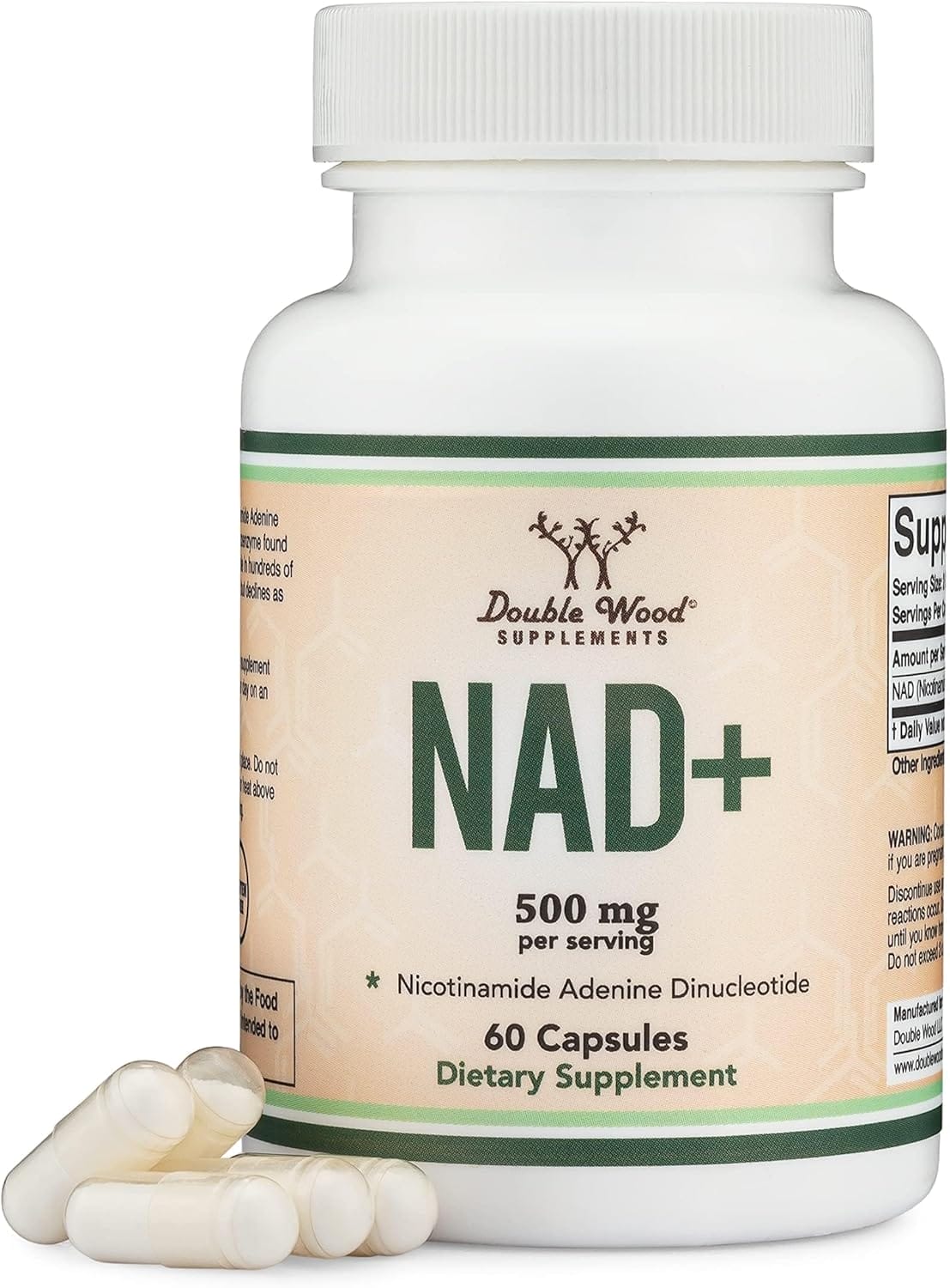 Double Wood, Nad+, 500mg, 60 caps