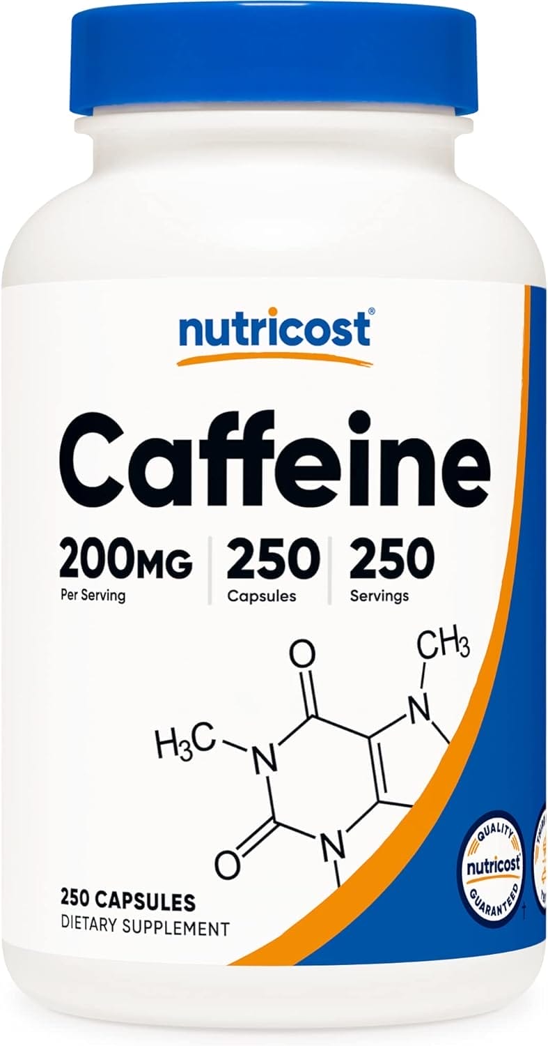 Nutricost, Cafeine, 200mg, 250 caps
