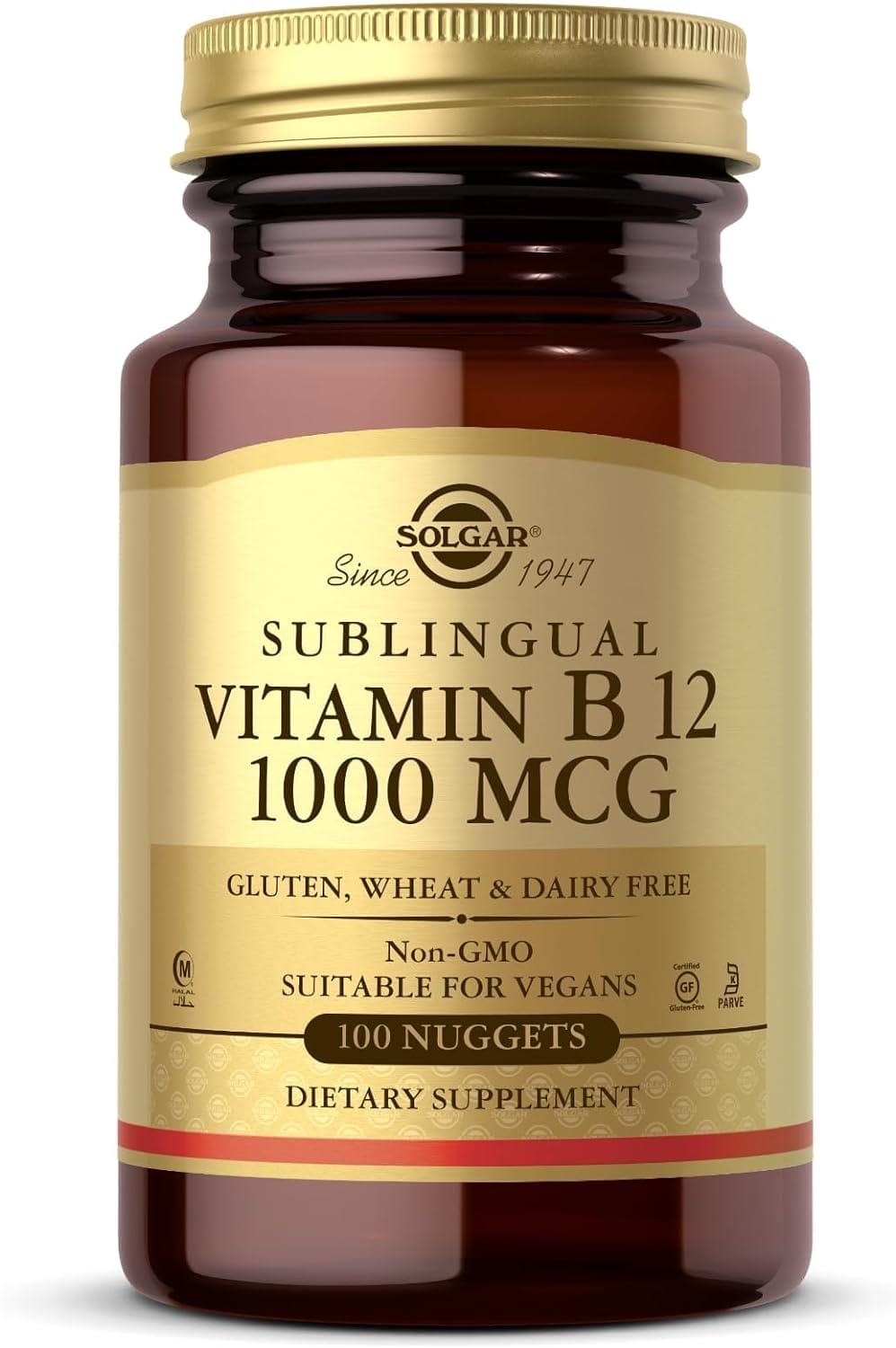 Solgar, sublingual B12 (cianocobalamina), 1000 mcg