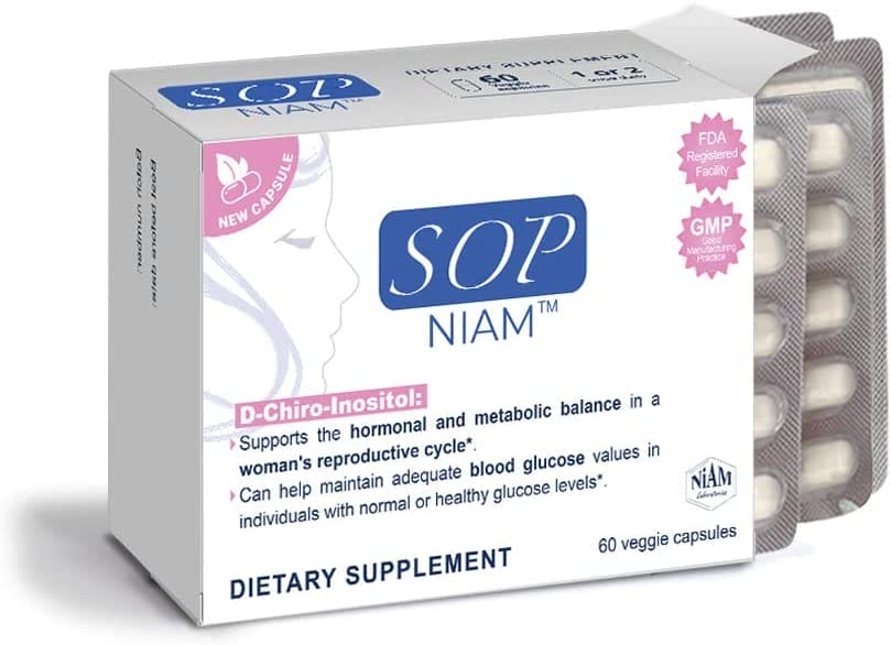 SOP NIAM - D-Chiro Inositol, vitaminas y minerales, 60 cápsulas