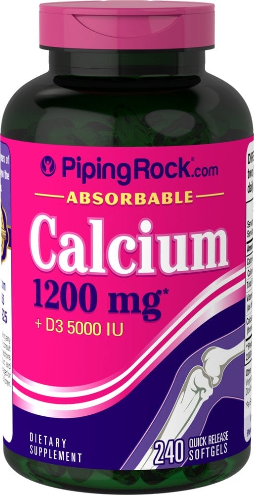 Absorbable Calcium 1200 mg Plus D3 5000 IU (per serving), 240 Quick Release Softgels
